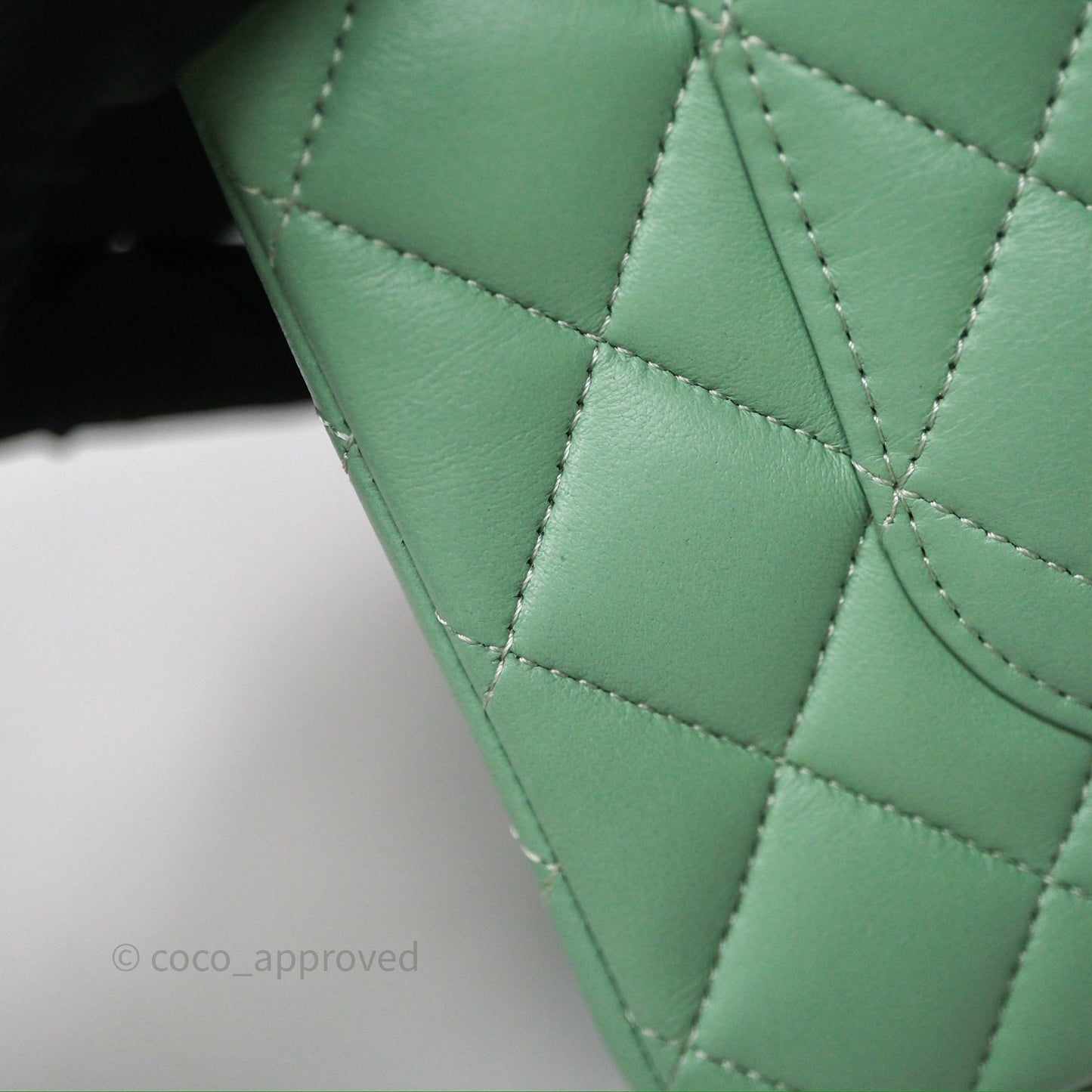 Chanel Small Classic Flap Quilted Mint Green Lambskin Gold Hardware