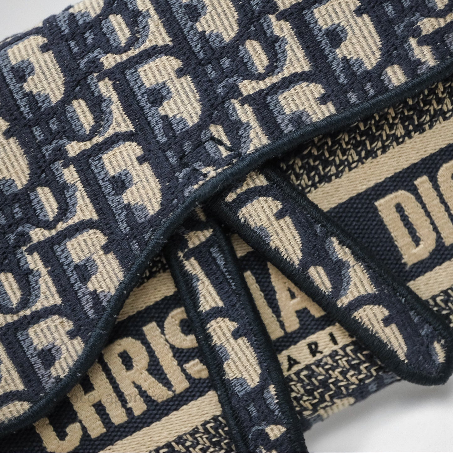 Christian Dior Navy Oblique Slim Saddle Pouch