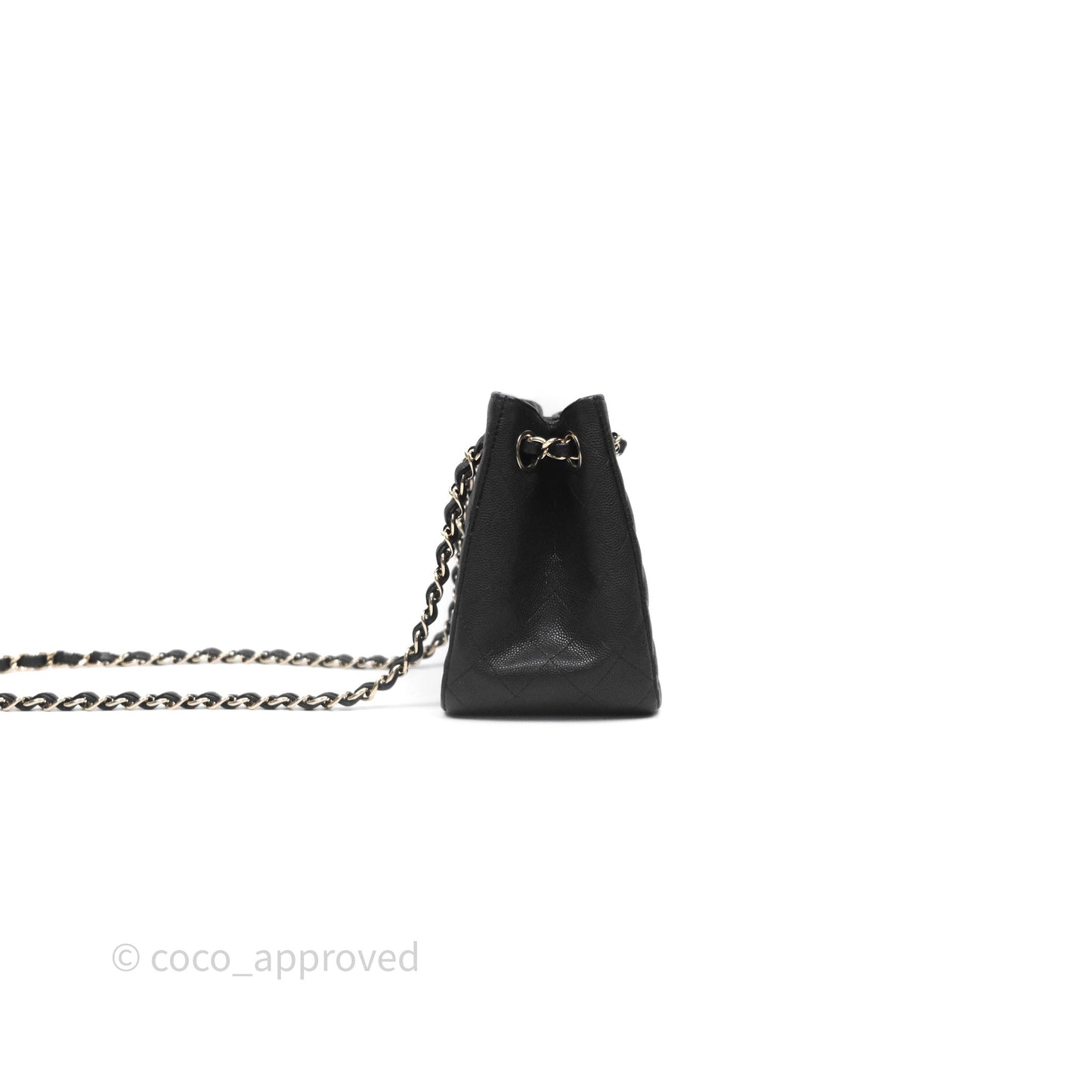 Chanel Mini Bucket Tote Black Caviar Gold Hardware 22S