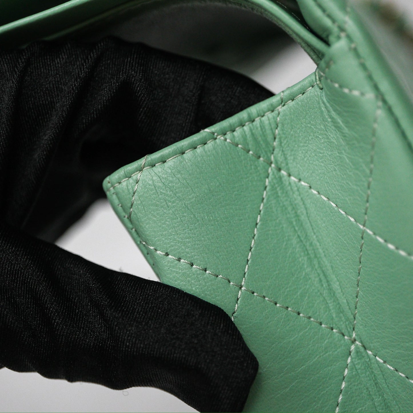 Chanel Small Classic Flap Quilted Mint Green Lambskin Gold Hardware