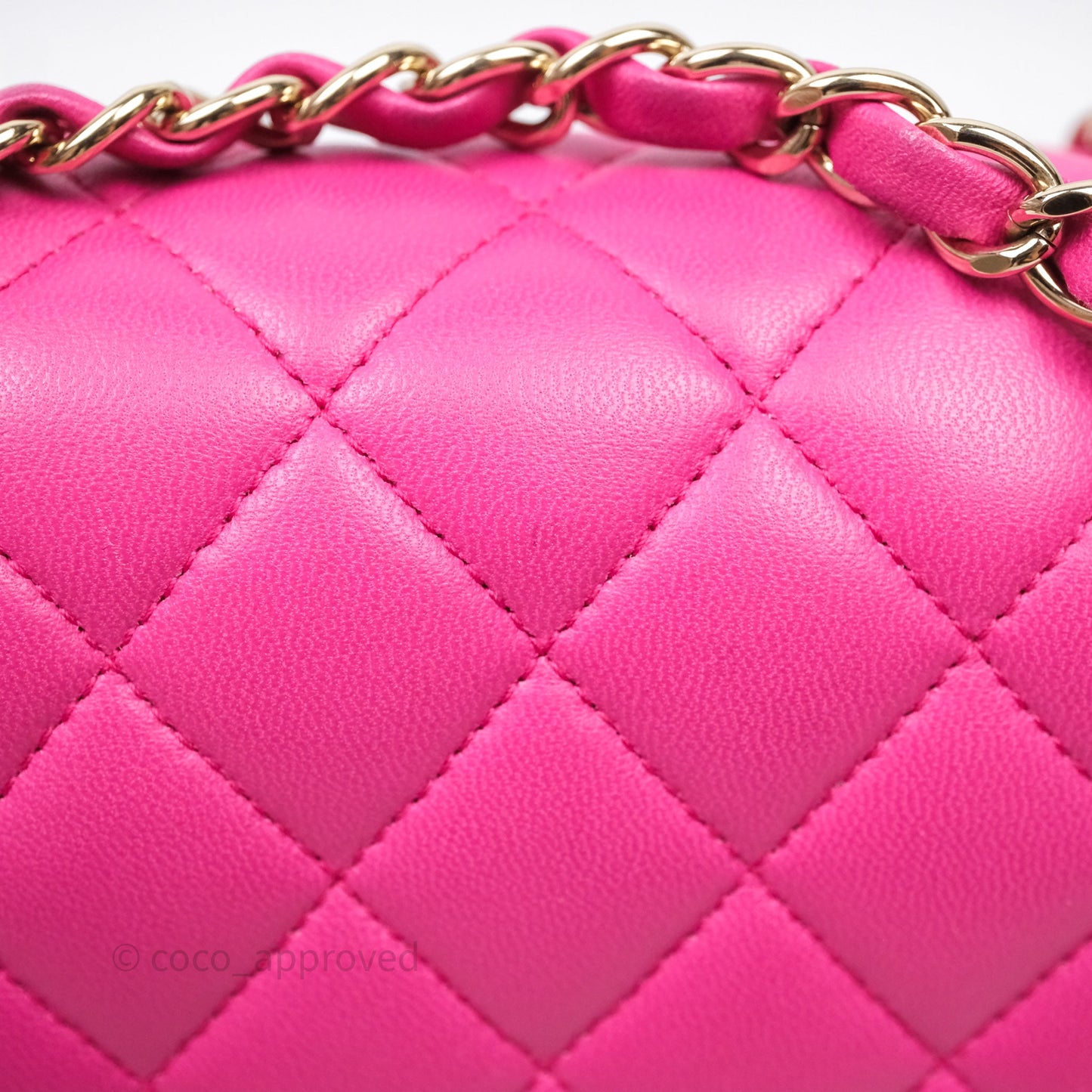 Chanel Classic M/L Medium Flap Quilted Hot Pink Lambskin Gold Hardware