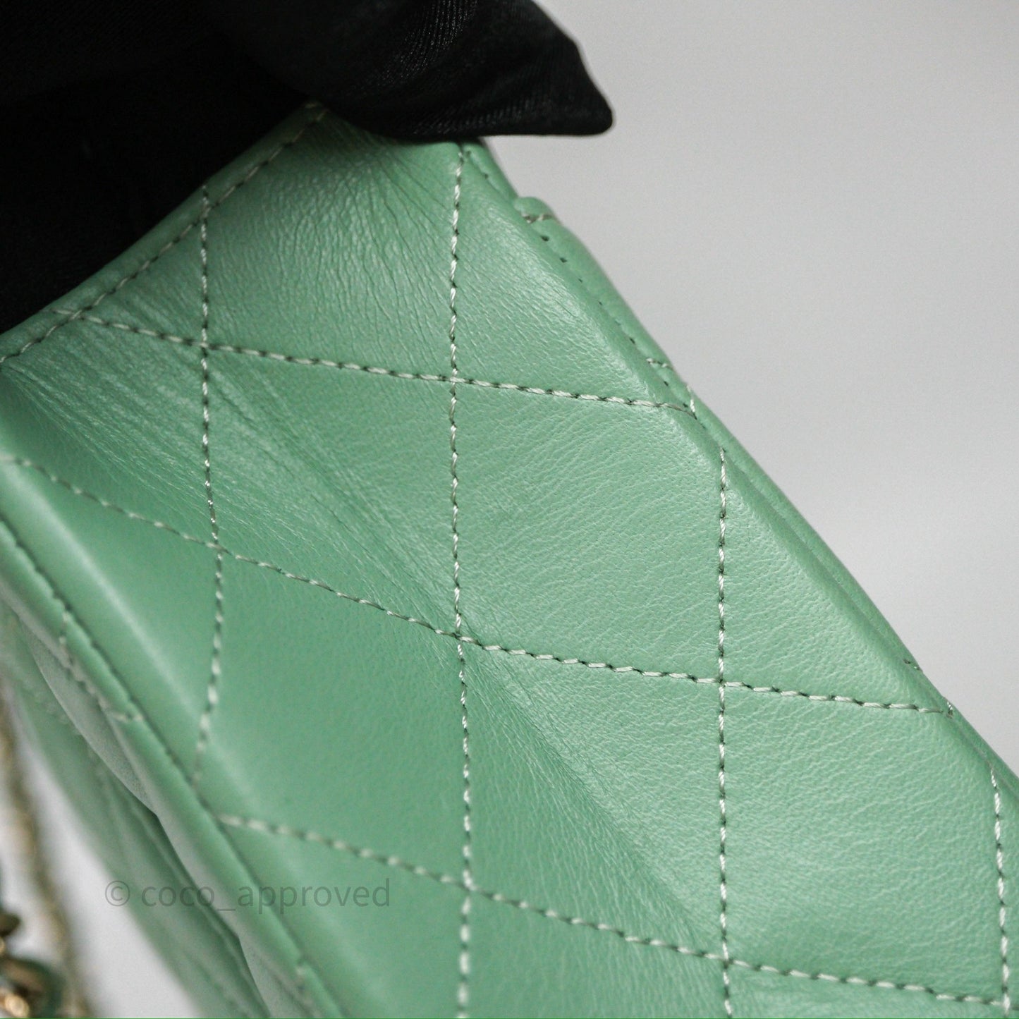 Chanel Small Classic Flap Quilted Mint Green Lambskin Gold Hardware