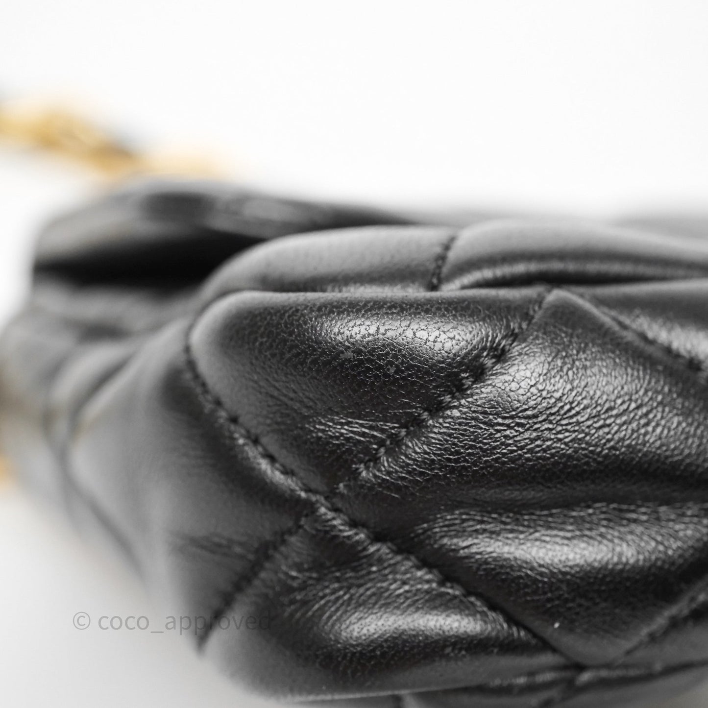 Chanel Small CC Funky Town Flap Quilted Black Lambskin Aged Gold Hardware