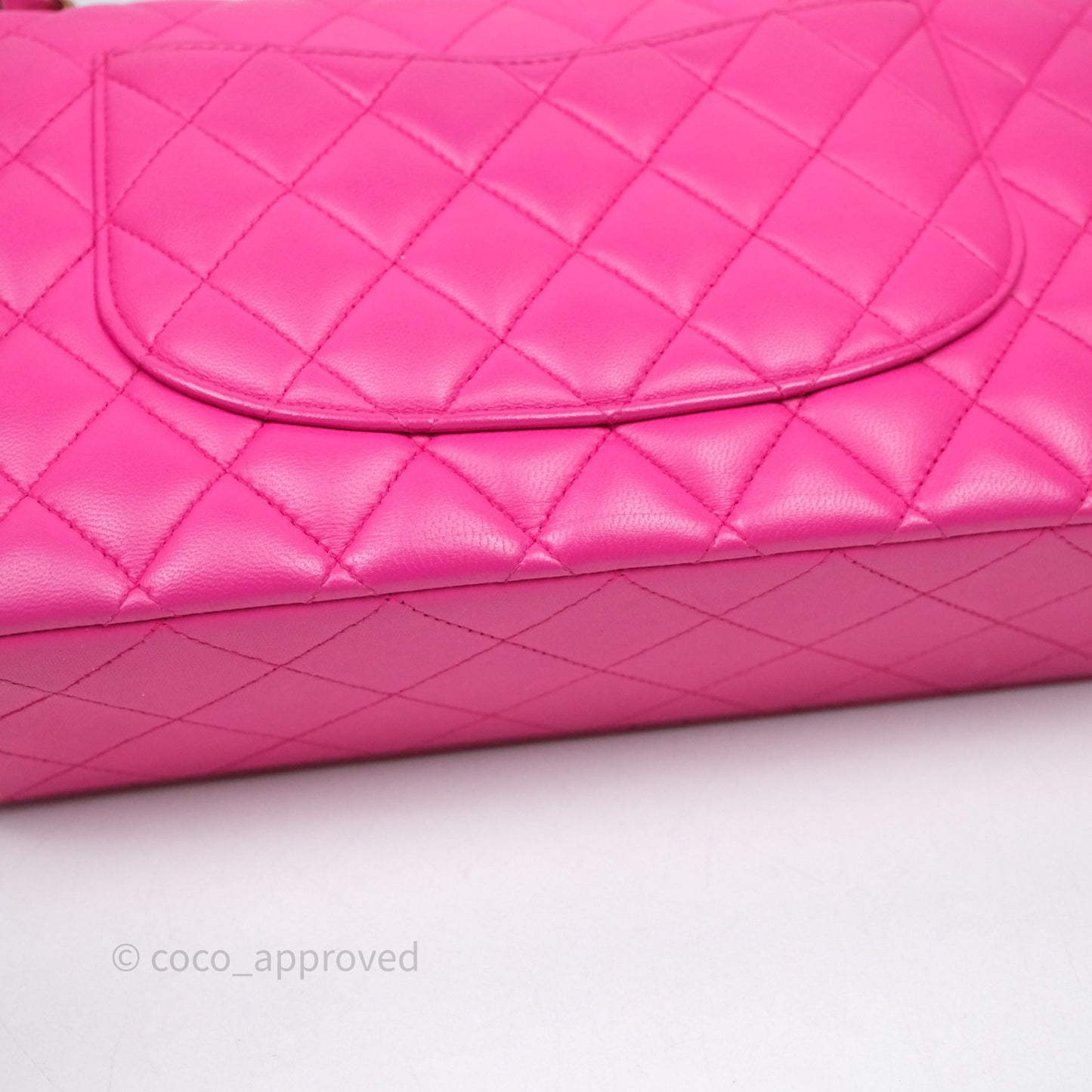 Chanel Classic M/L Medium Flap Quilted Hot Pink Lambskin Gold Hardware