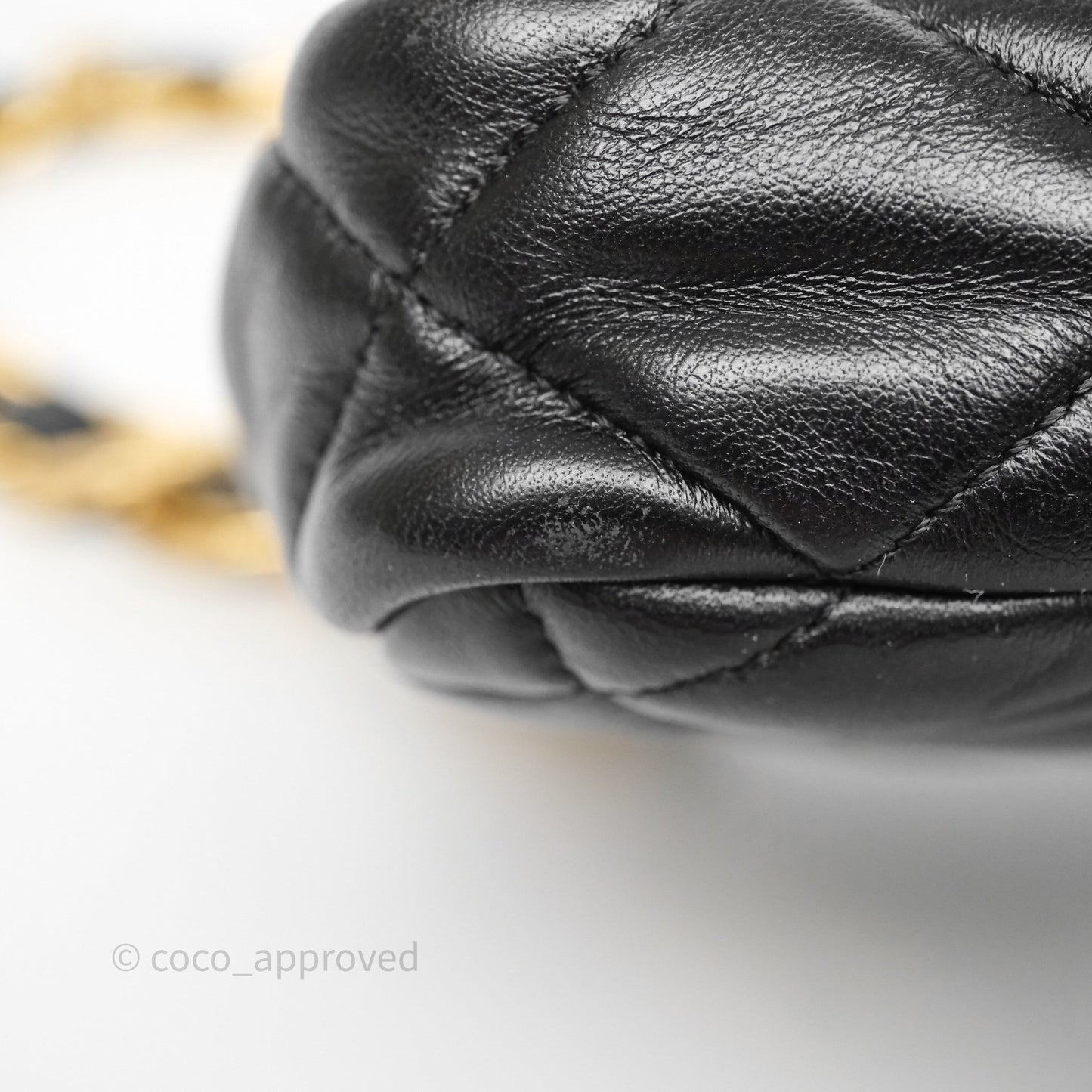 Chanel Small CC Funky Town Flap Quilted Black Lambskin Aged Gold Hardware