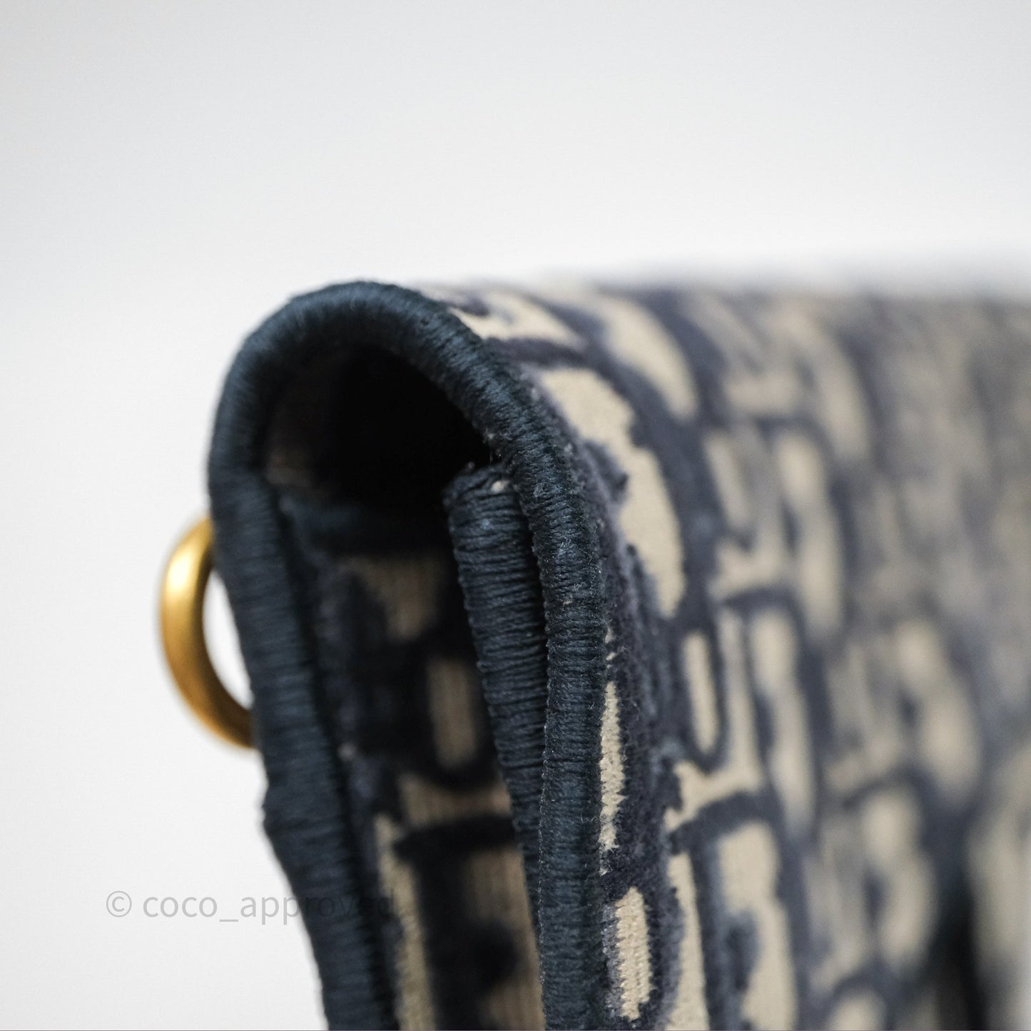 Christian Dior Navy Oblique Slim Saddle Pouch