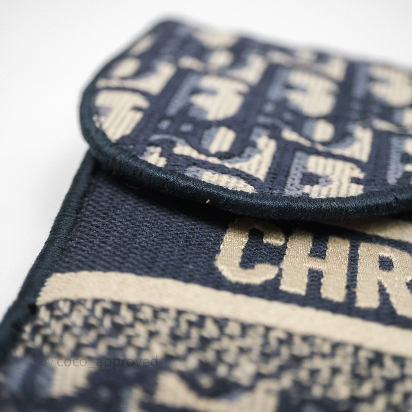 Christian Dior Navy Oblique Slim Saddle Pouch