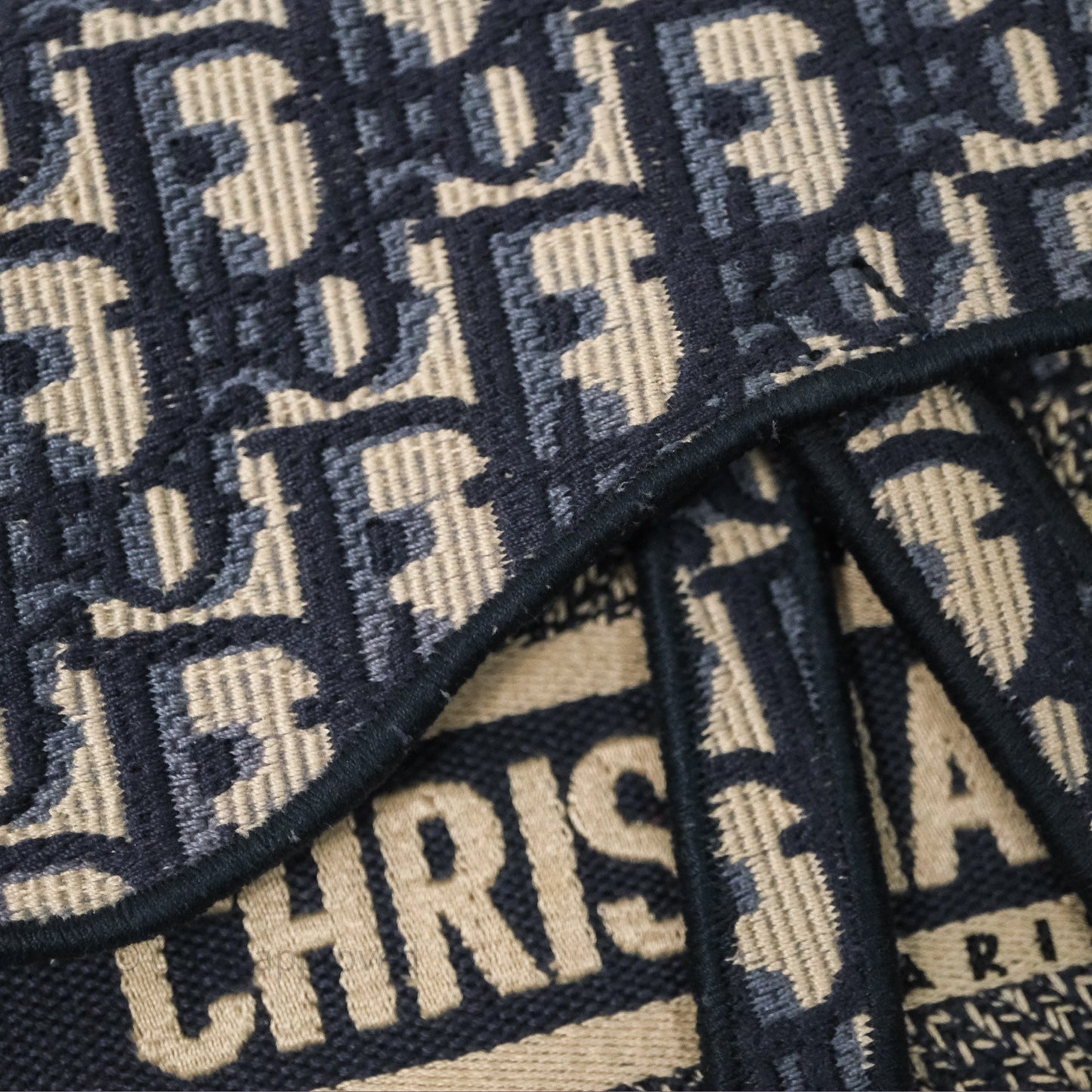 Christian Dior Navy Oblique Slim Saddle Pouch