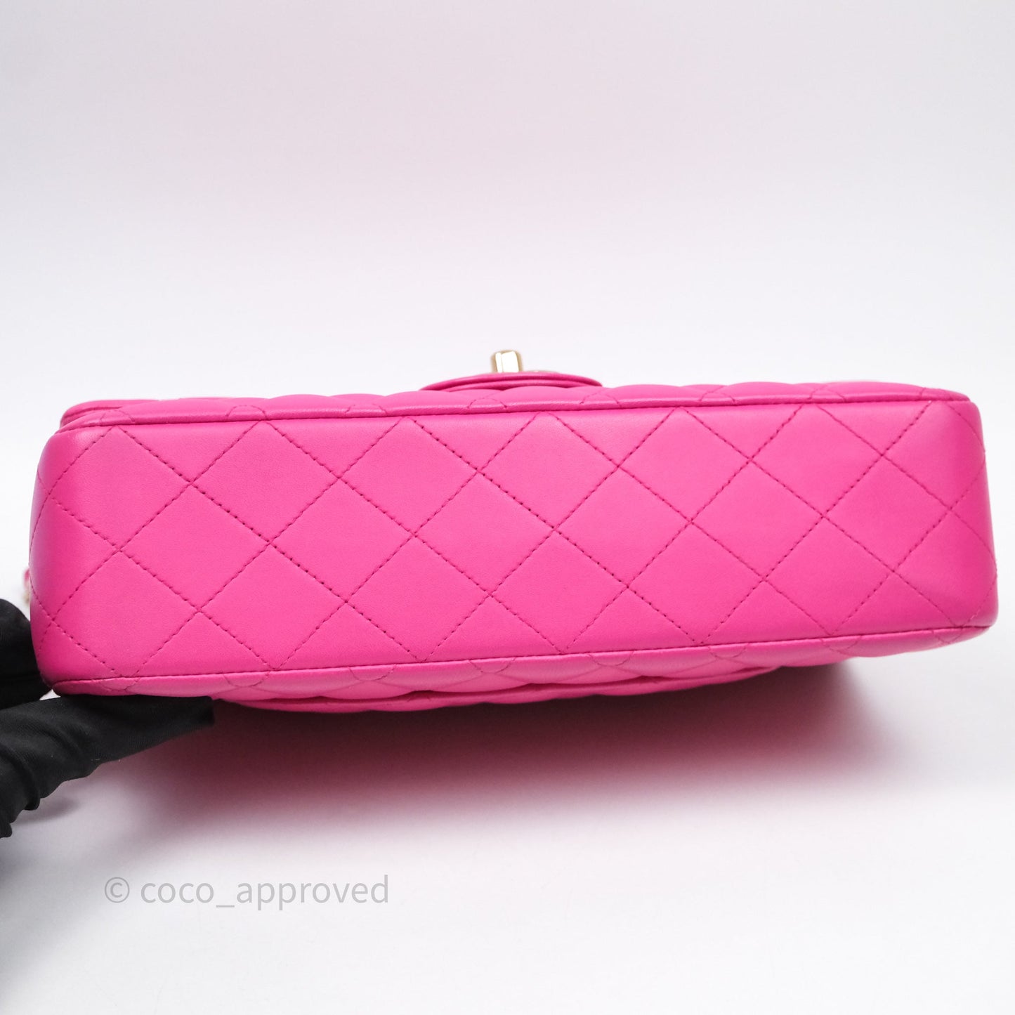 Chanel Classic M/L Medium Flap Quilted Hot Pink Lambskin Gold Hardware