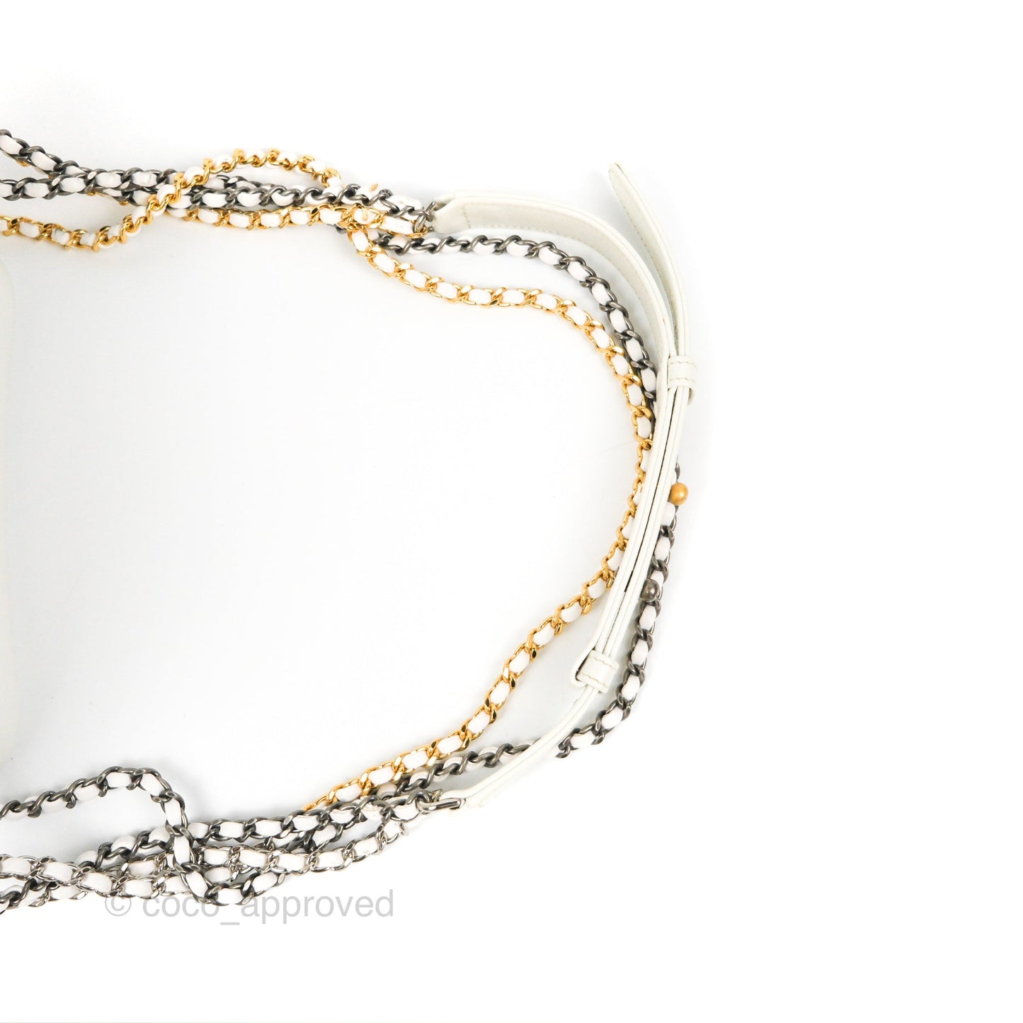 Chanel Quilted Small Gabrielle Hobo White Aged Calfskin Mixed Hardware