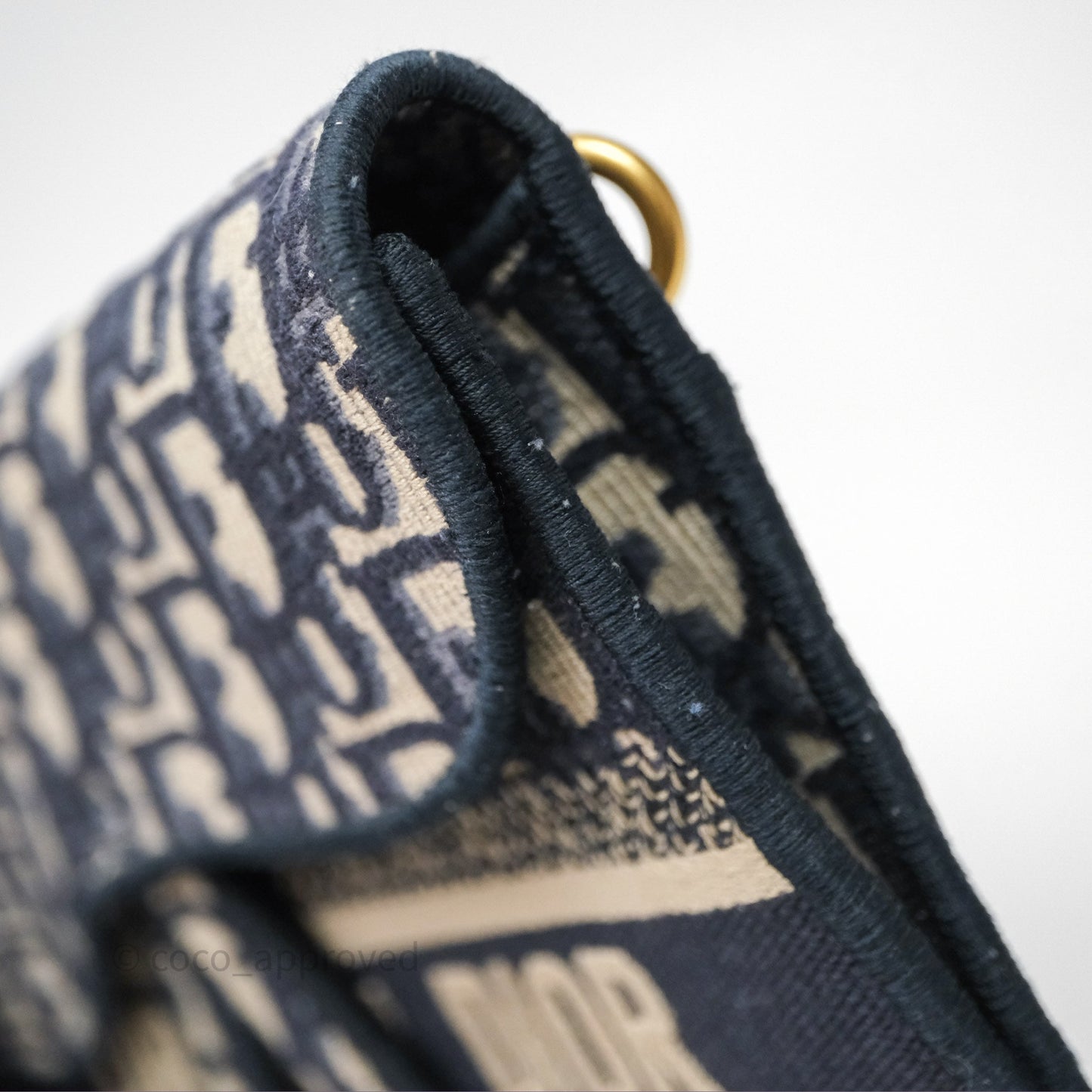 Christian Dior Navy Oblique Slim Saddle Pouch