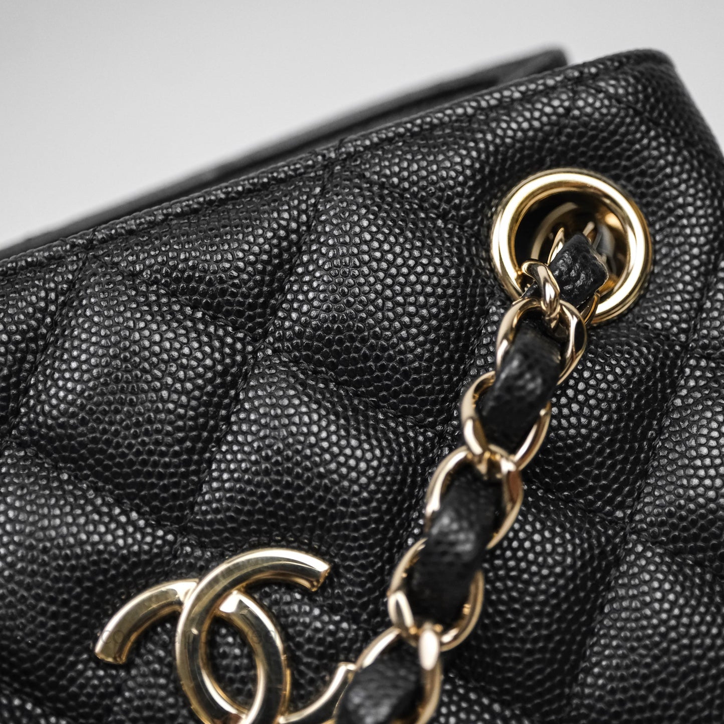 Chanel Mini Bucket Tote Black Caviar Gold Hardware 22S