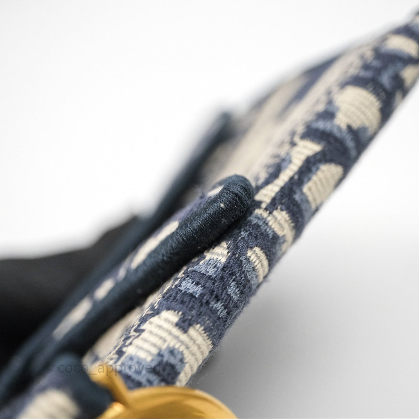 Christian Dior Navy Oblique Slim Saddle Pouch