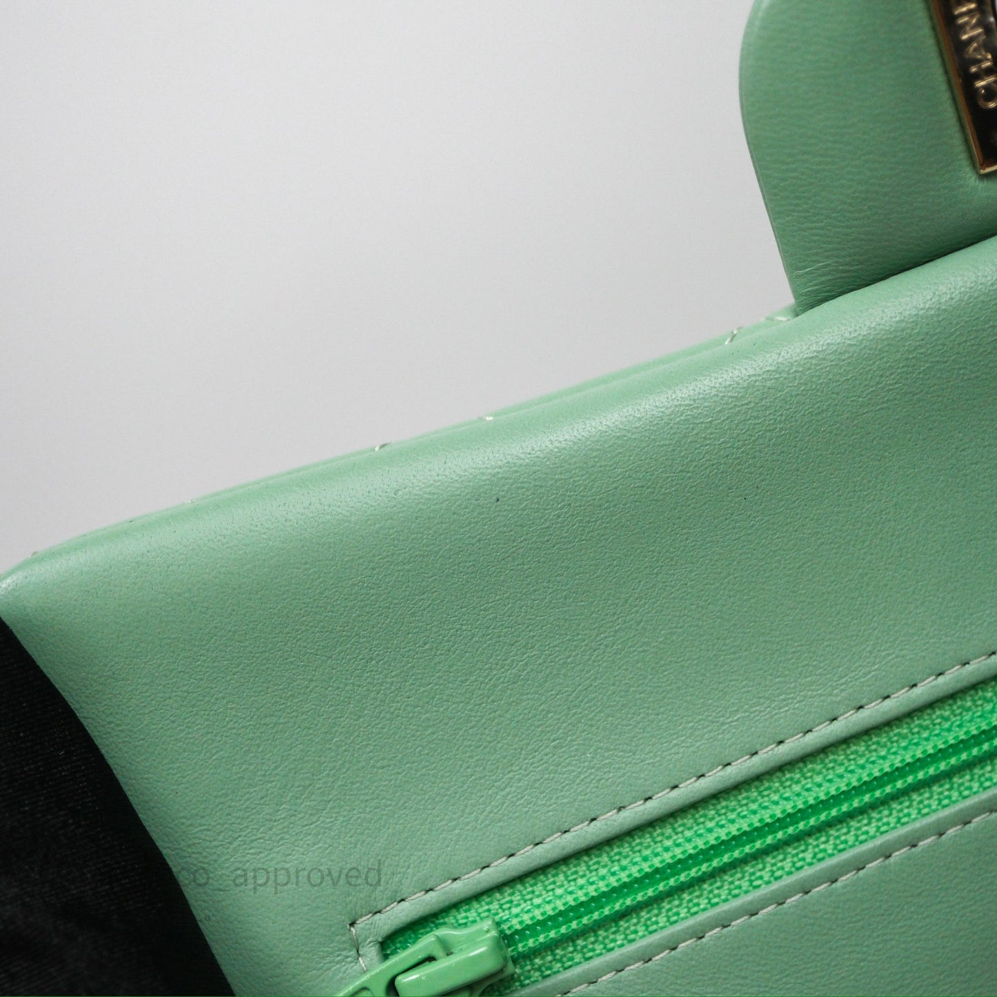 Chanel Small Classic Flap Quilted Mint Green Lambskin Gold Hardware