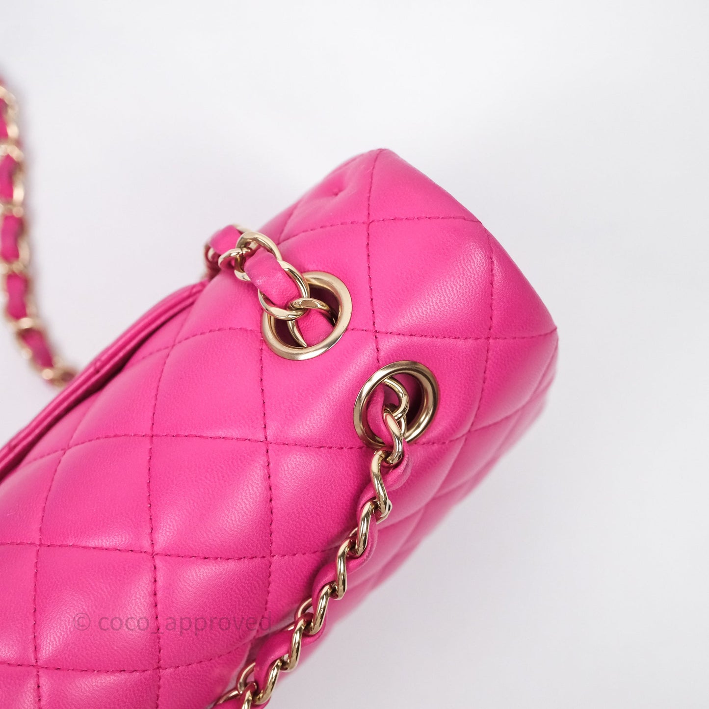 Chanel Classic M/L Medium Flap Quilted Hot Pink Lambskin Gold Hardware