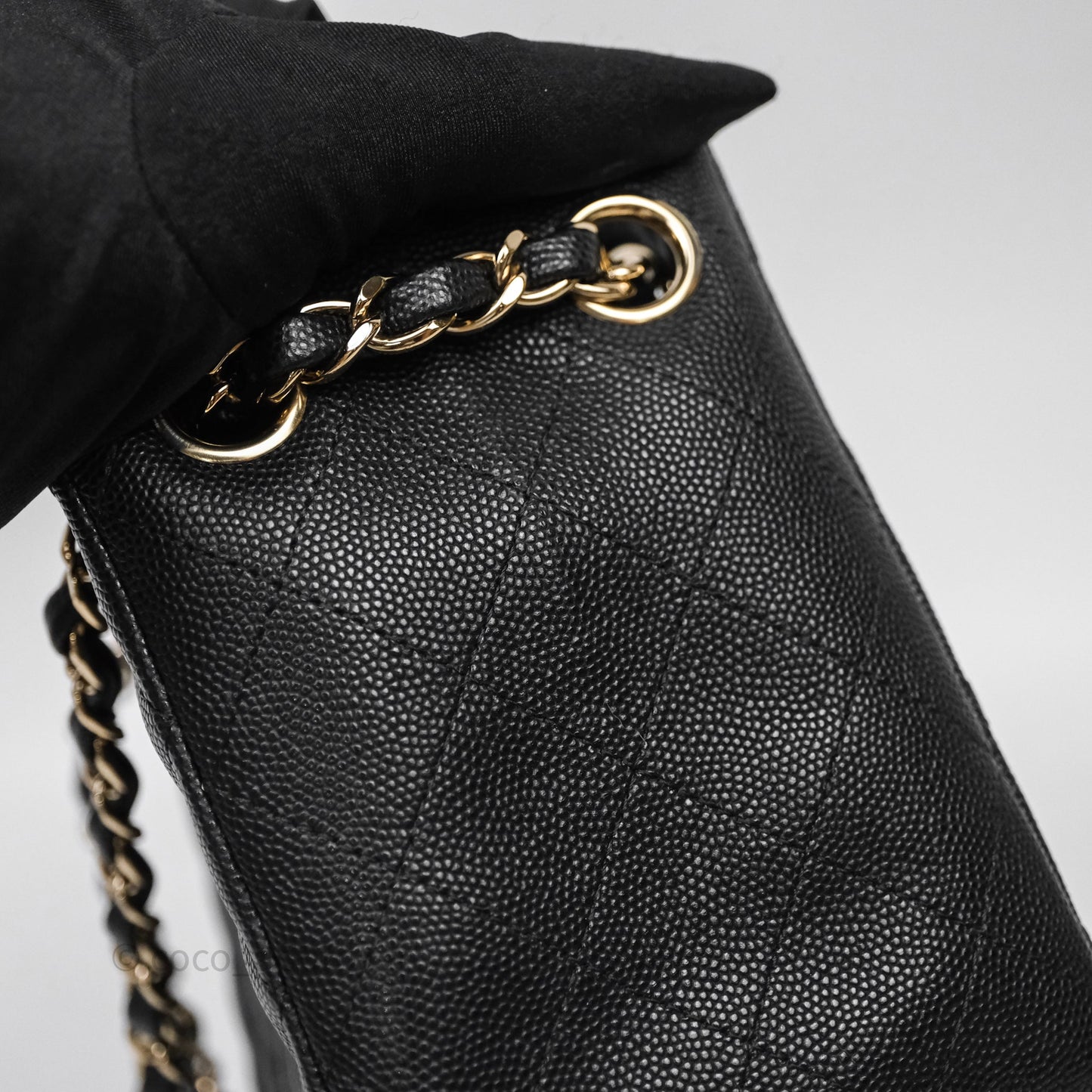 Chanel Mini Bucket Tote Black Caviar Gold Hardware 22S