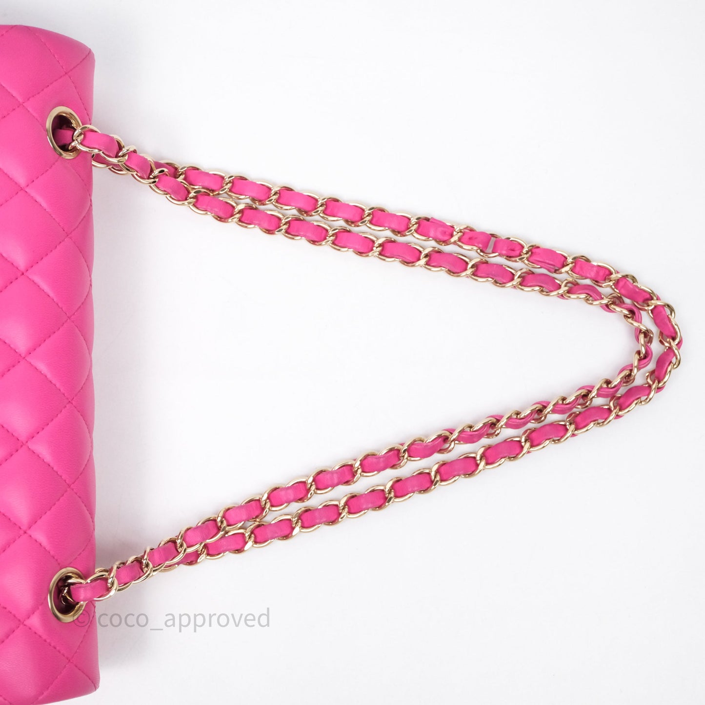 Chanel Classic M/L Medium Flap Quilted Hot Pink Lambskin Gold Hardware