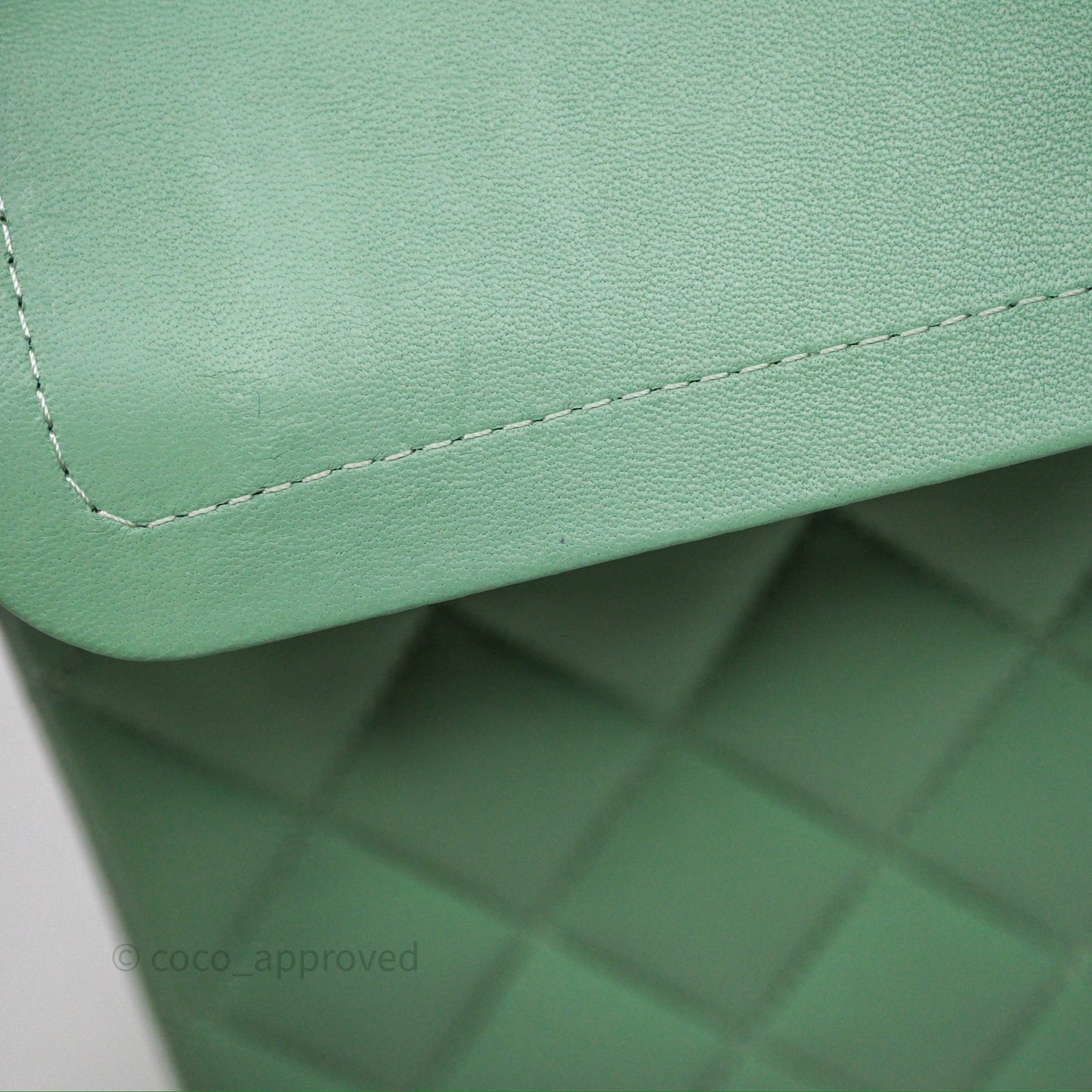 Chanel Small Classic Flap Quilted Mint Green Lambskin Gold Hardware