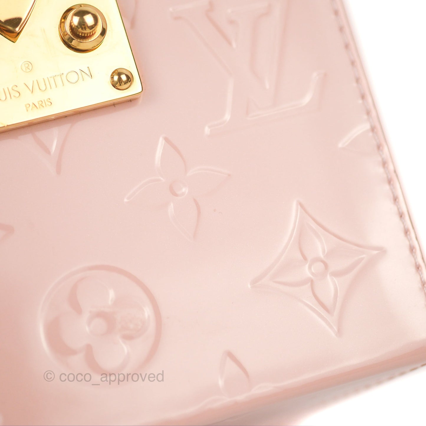 Louis Vuitton Bleecker Box Rose Ballerine Vernis Embossed Monogram