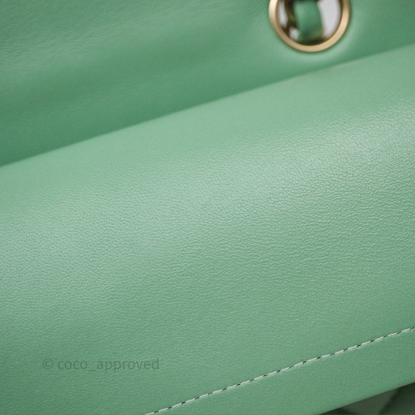 Chanel Small Classic Flap Quilted Mint Green Lambskin Gold Hardware