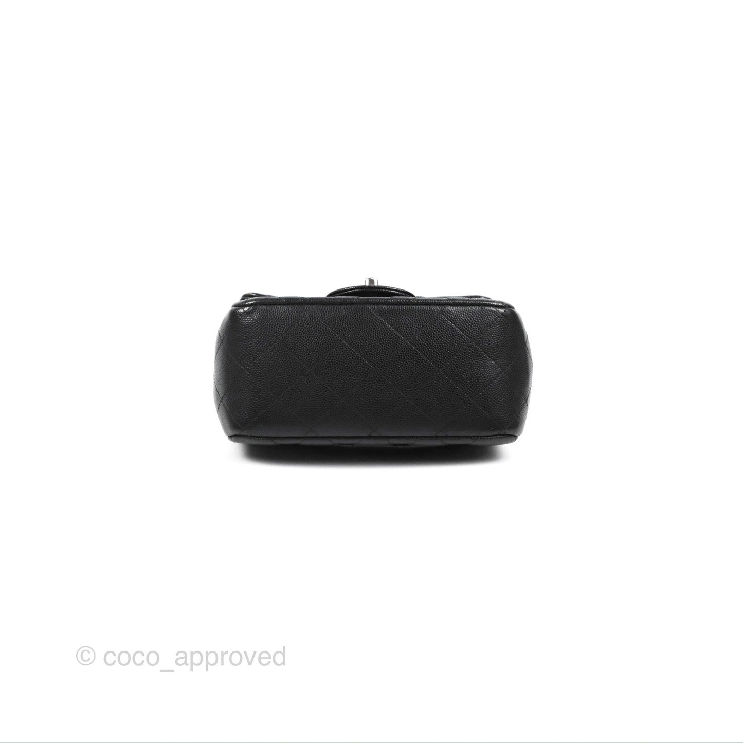 Chanel Quilted Mini Square Flap Black Caviar Silver Hardware