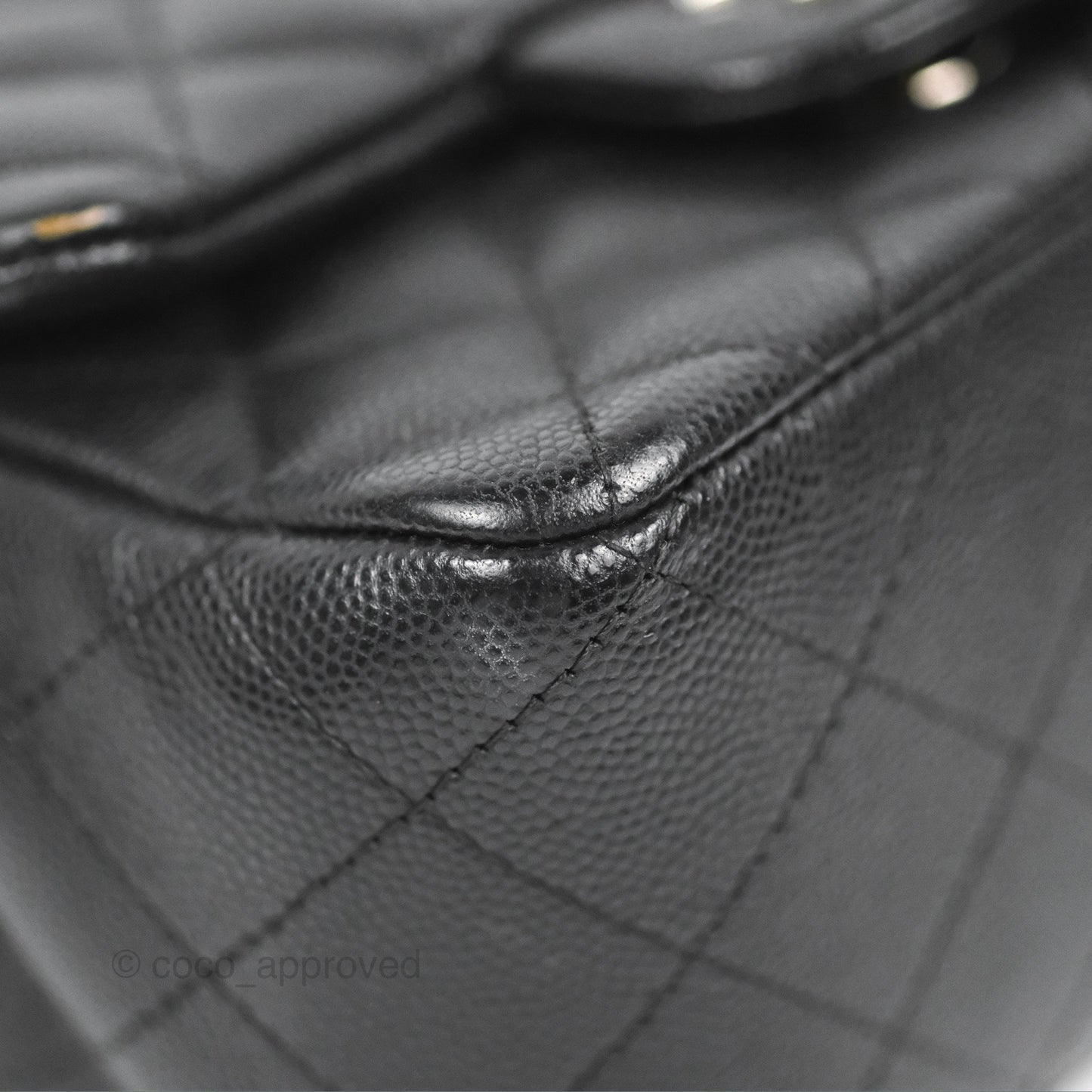 Chanel Quilted Mini Square Flap Black Caviar Silver Hardware