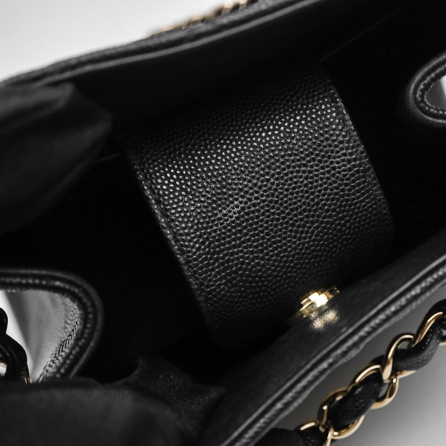 Chanel Mini Bucket Tote Black Caviar Gold Hardware 22S