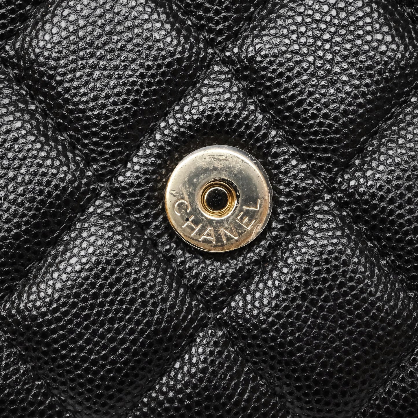 Chanel Quilted Mini Wallet on Chain WOC Black Caviar Gold Hardware