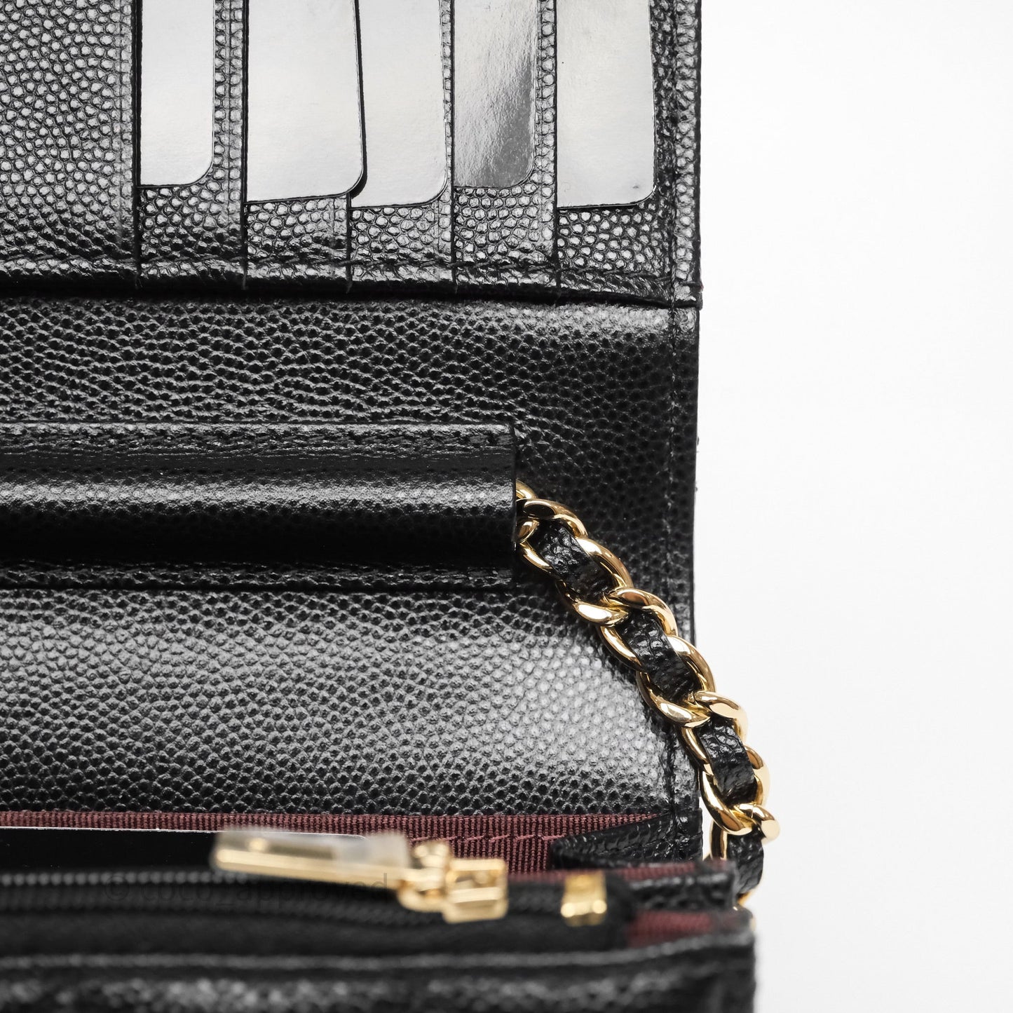 Chanel Quilted Mini Wallet on Chain WOC Black Caviar Gold Hardware