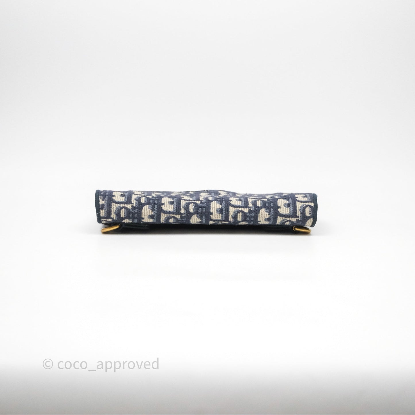 Christian Dior Navy Oblique Slim Saddle Pouch