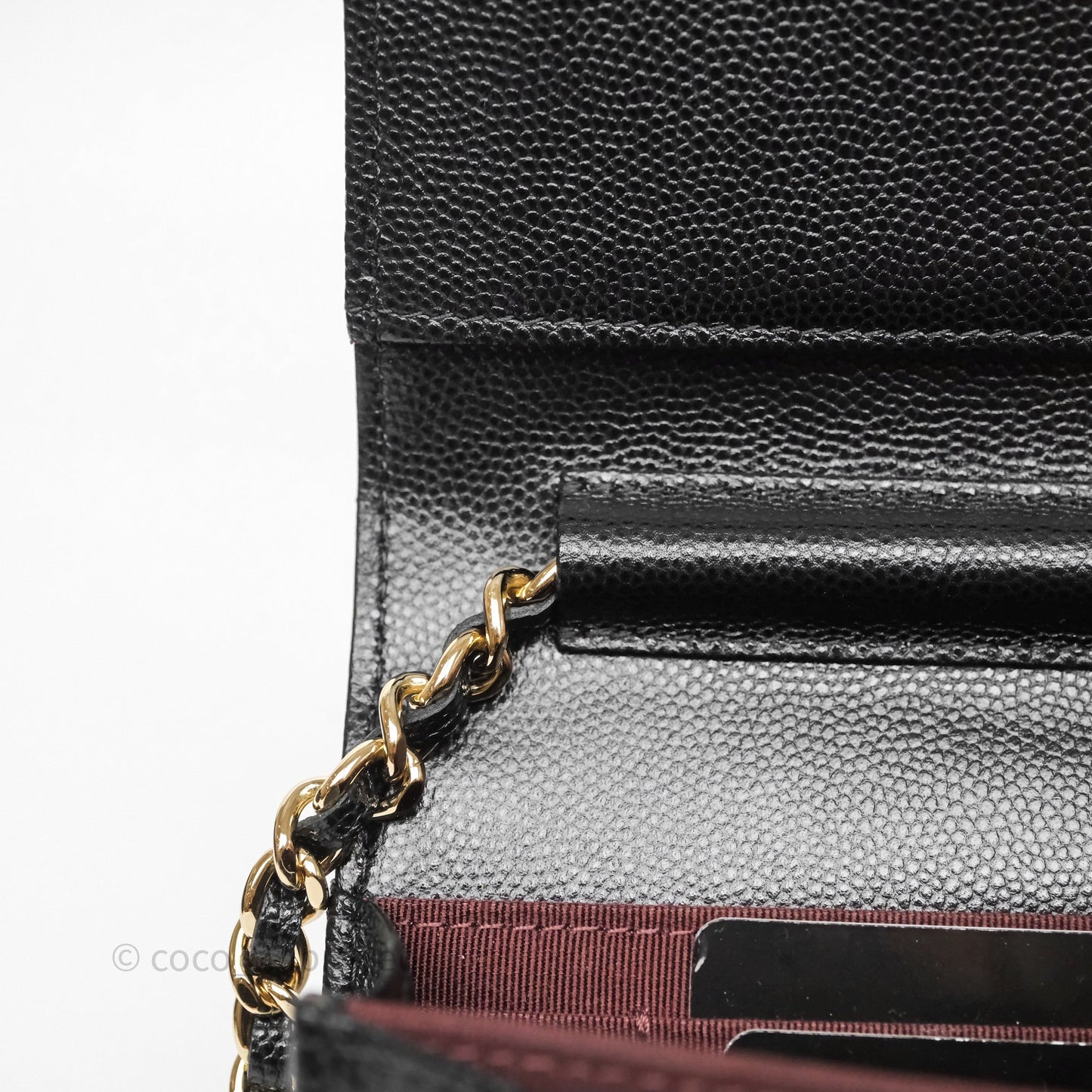 Chanel Quilted Mini Wallet on Chain WOC Black Caviar Gold Hardware
