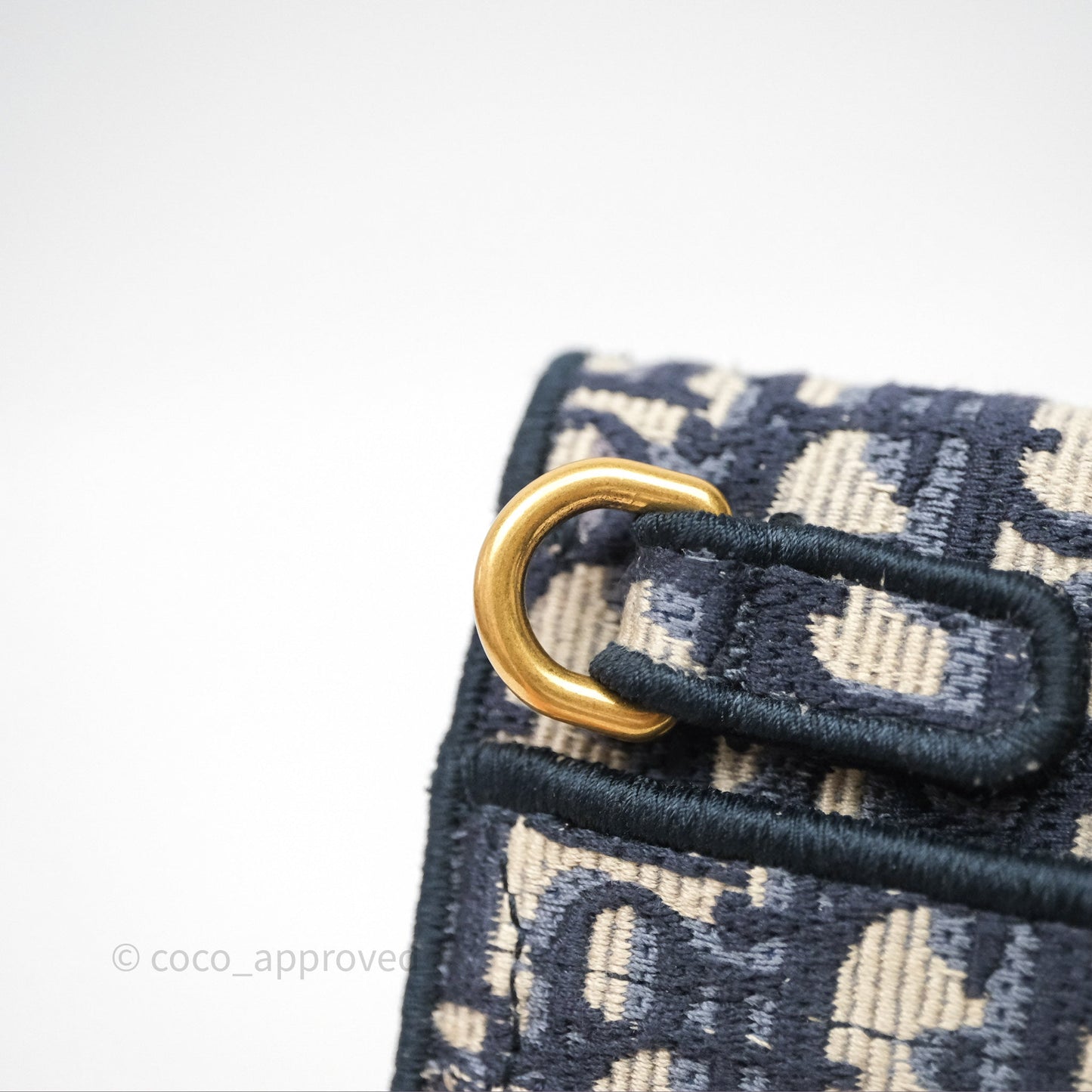 Christian Dior Navy Oblique Slim Saddle Pouch