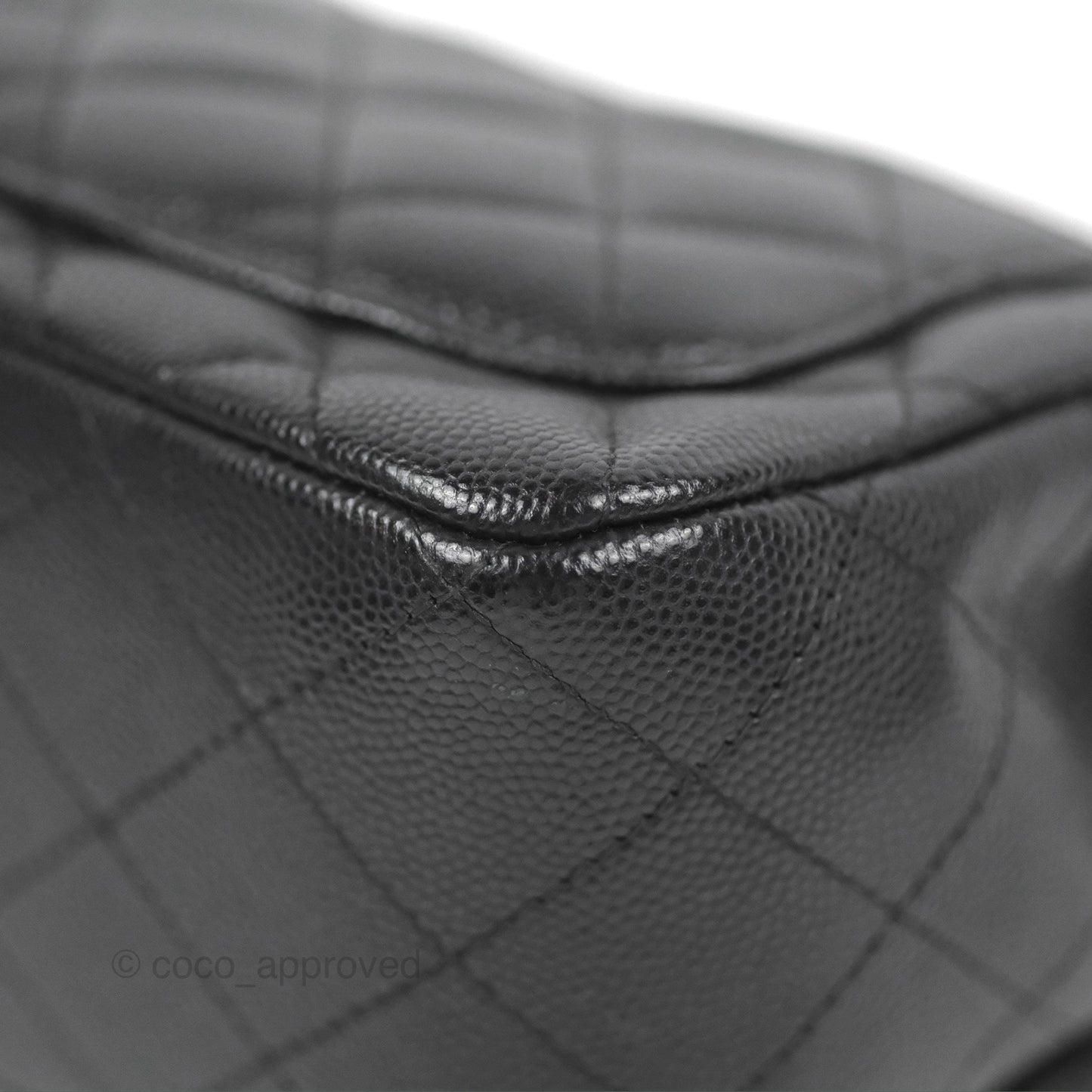 Chanel Quilted Mini Square Flap Black Caviar Silver Hardware