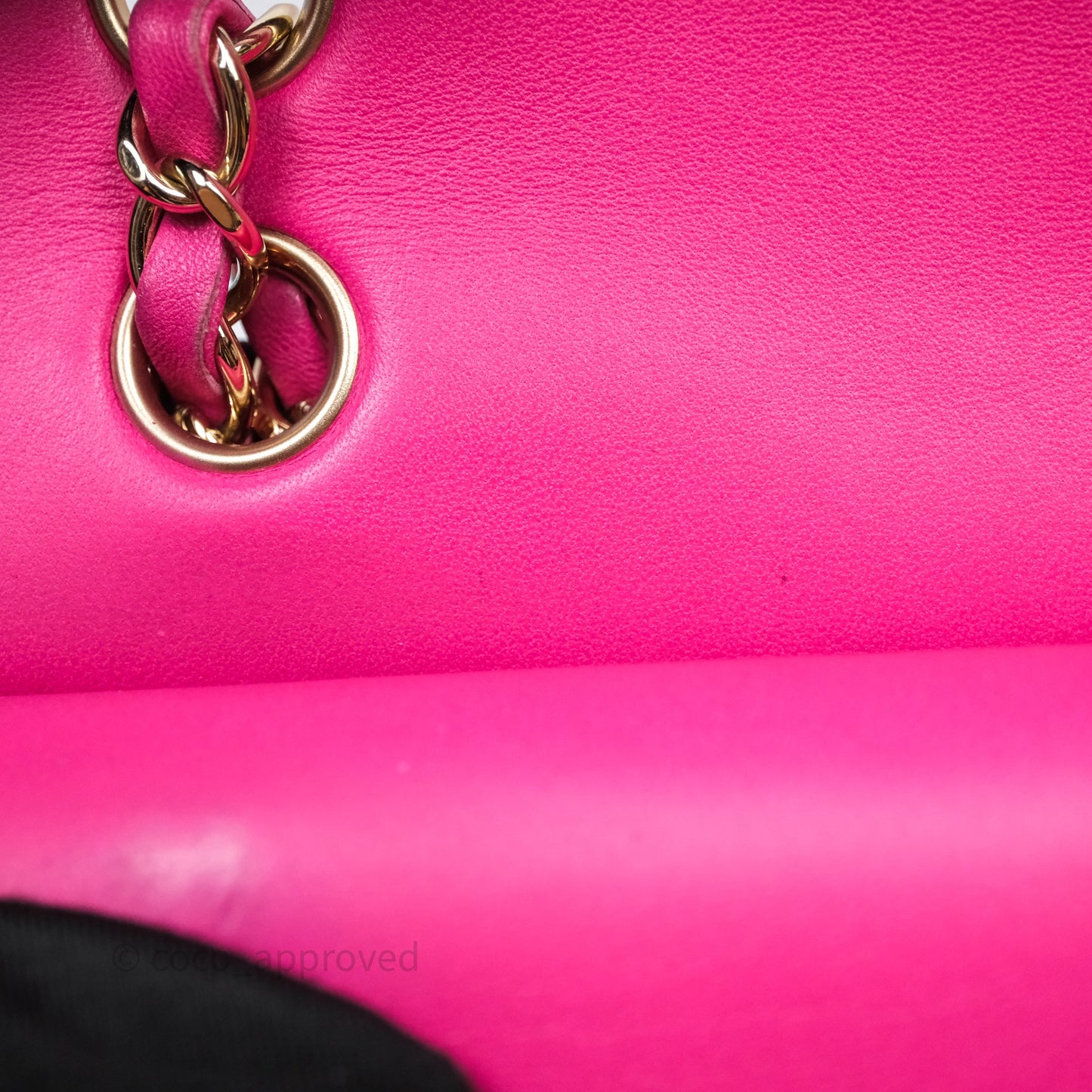 Chanel Classic M/L Medium Flap Quilted Hot Pink Lambskin Gold Hardware