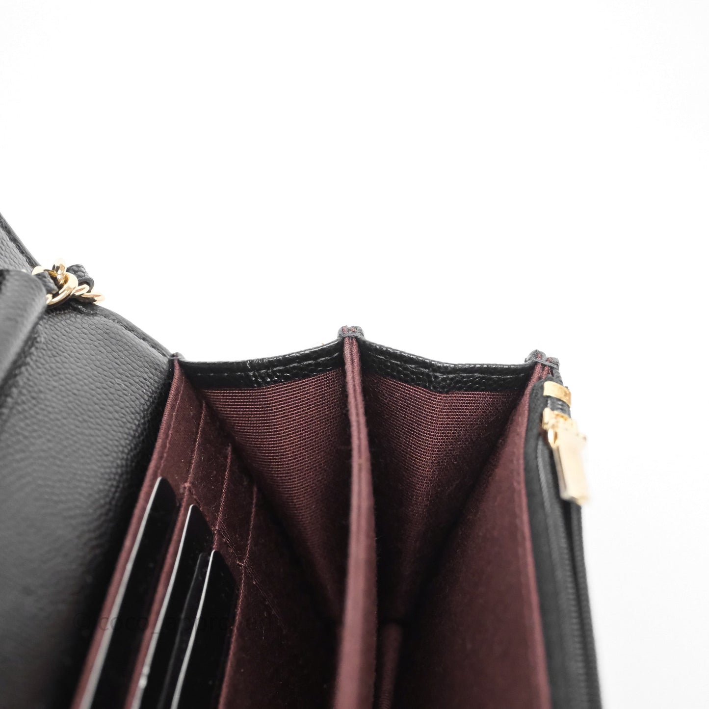 Chanel Quilted Mini Wallet on Chain WOC Black Caviar Gold Hardware