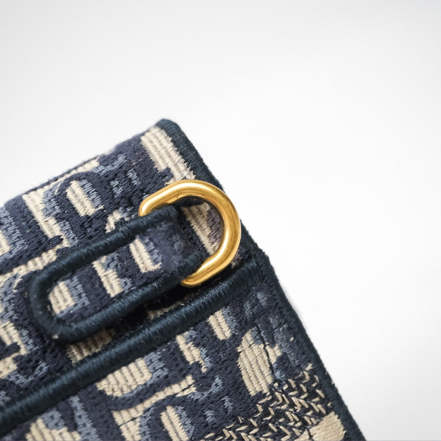 Christian Dior Navy Oblique Slim Saddle Pouch