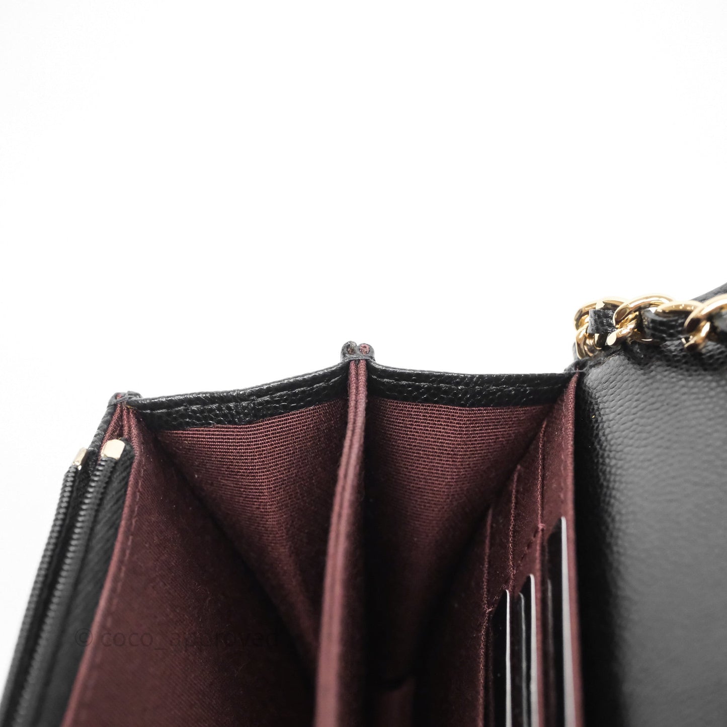 Chanel Quilted Mini Wallet on Chain WOC Black Caviar Gold Hardware