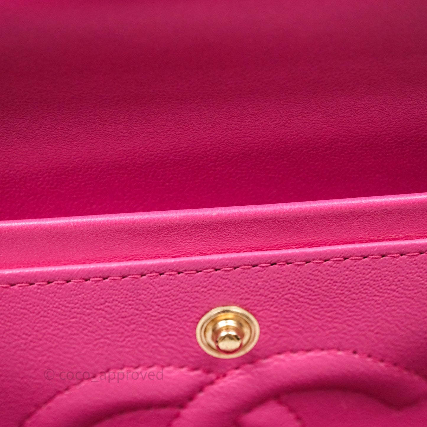 Chanel Classic M/L Medium Flap Quilted Hot Pink Lambskin Gold Hardware