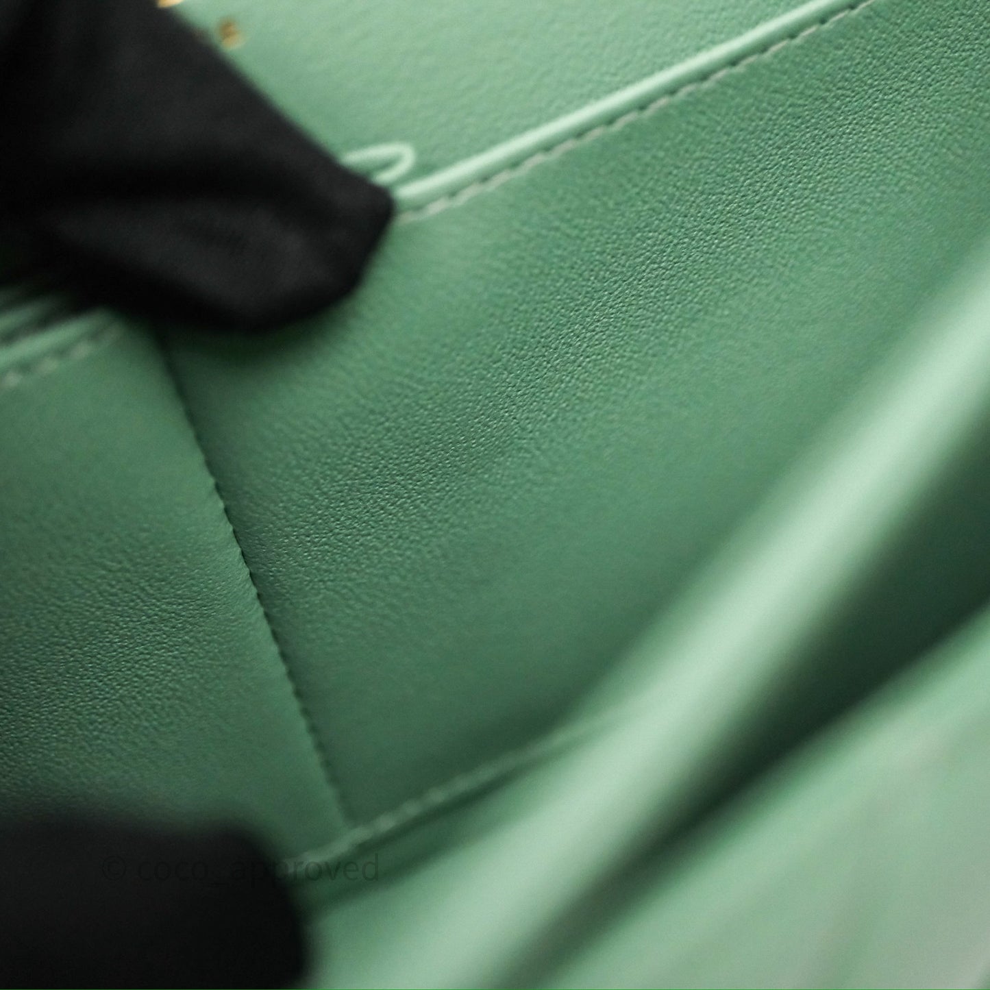 Chanel Small Classic Flap Quilted Mint Green Lambskin Gold Hardware