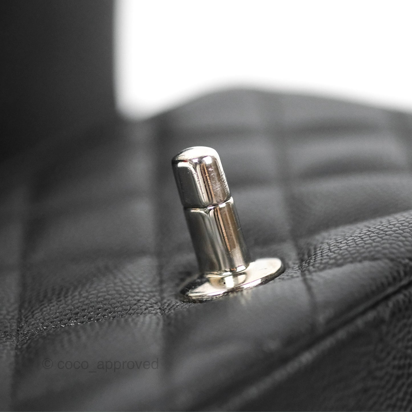 Chanel Quilted Mini Square Flap Black Caviar Silver Hardware
