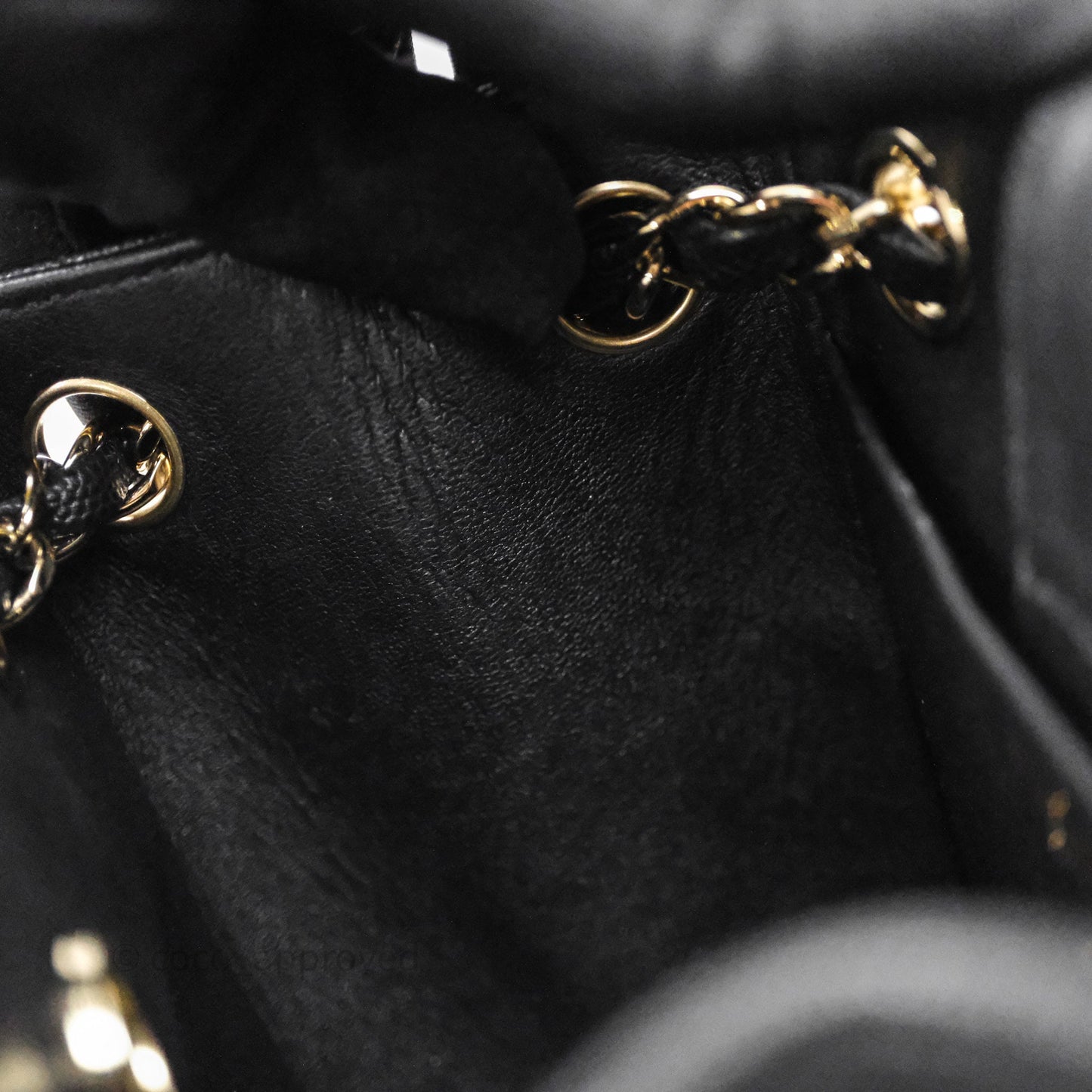 Chanel Mini Bucket Tote Black Caviar Gold Hardware 22S