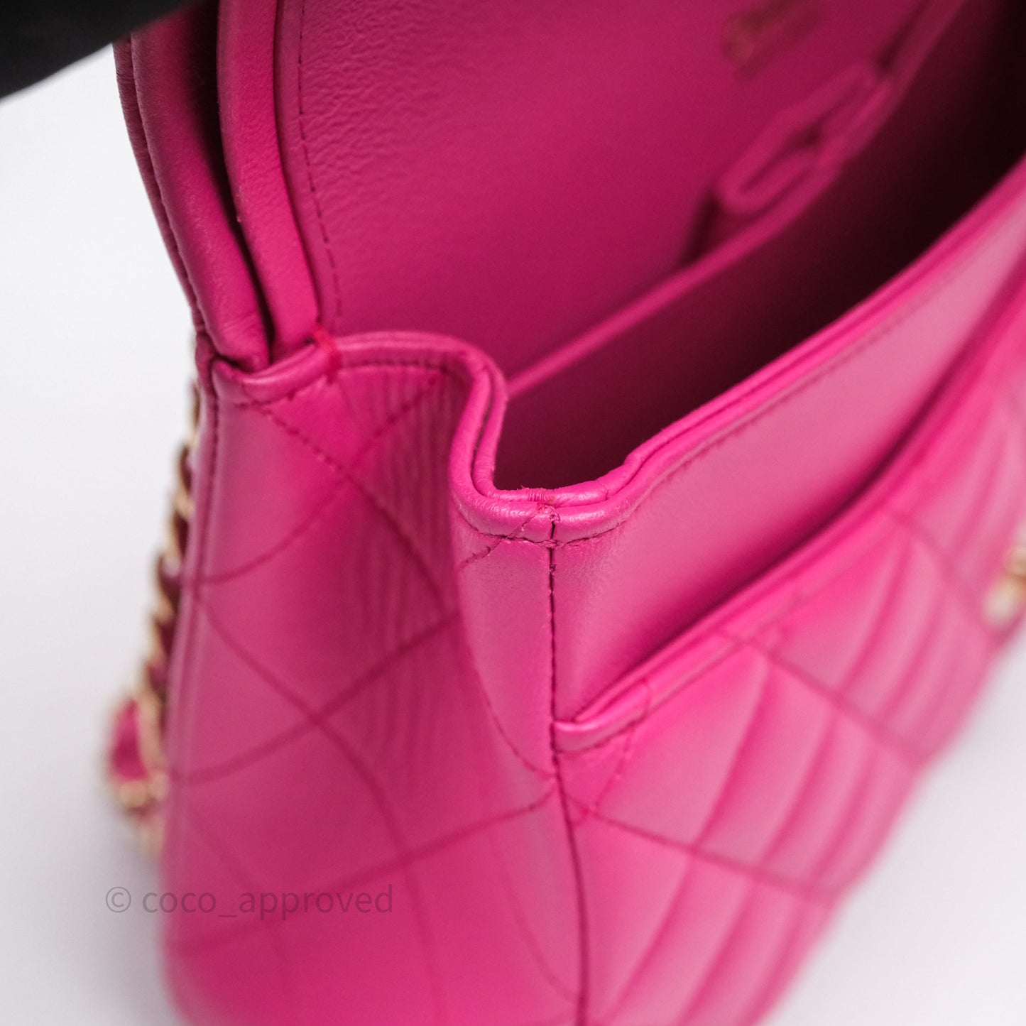 Chanel Classic M/L Medium Flap Quilted Hot Pink Lambskin Gold Hardware