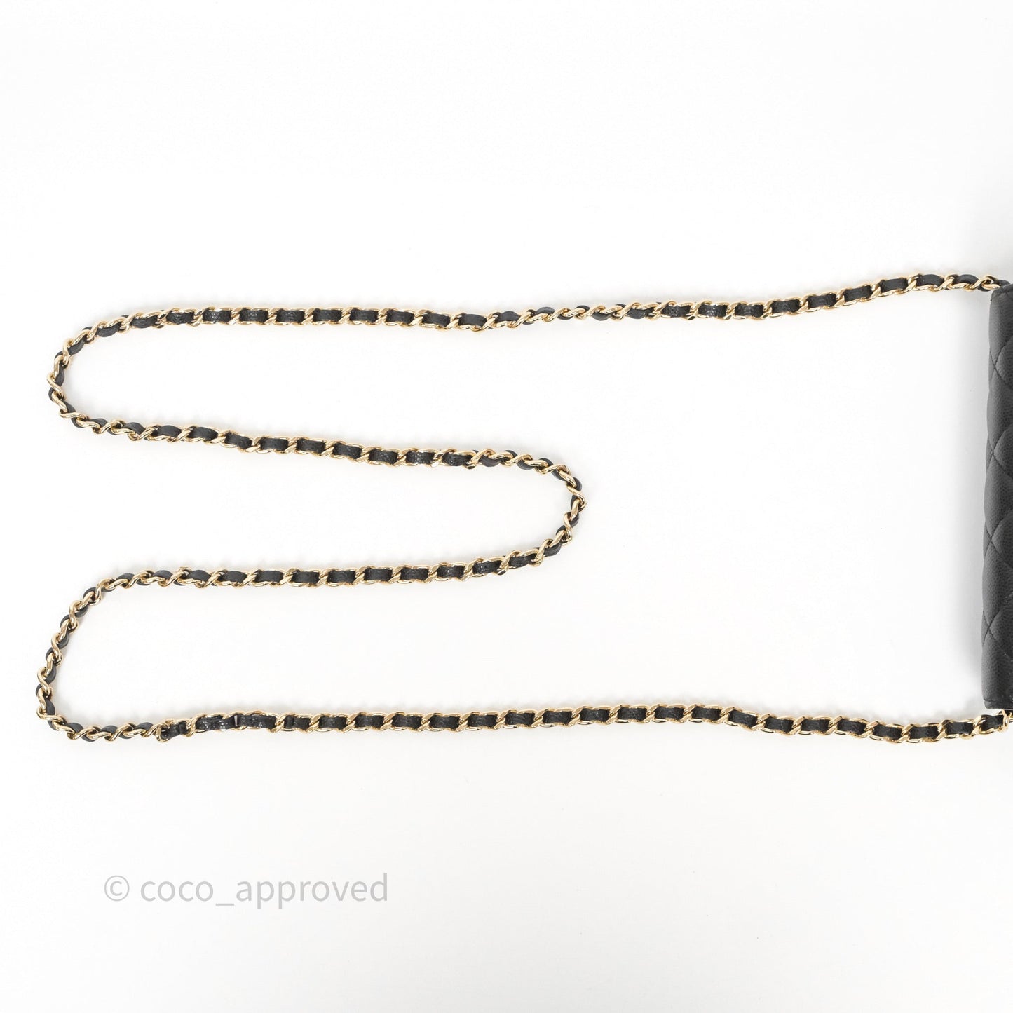 Chanel Quilted Mini Wallet on Chain WOC Black Caviar Gold Hardware