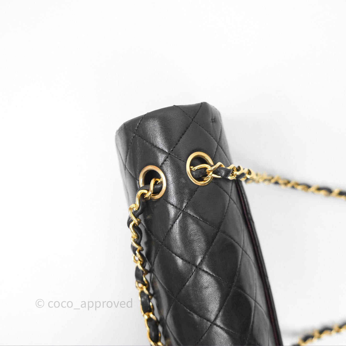 Chanel Vintage M/L Lambskin Medium Double Flap Bag Black 24K Gold Hardware