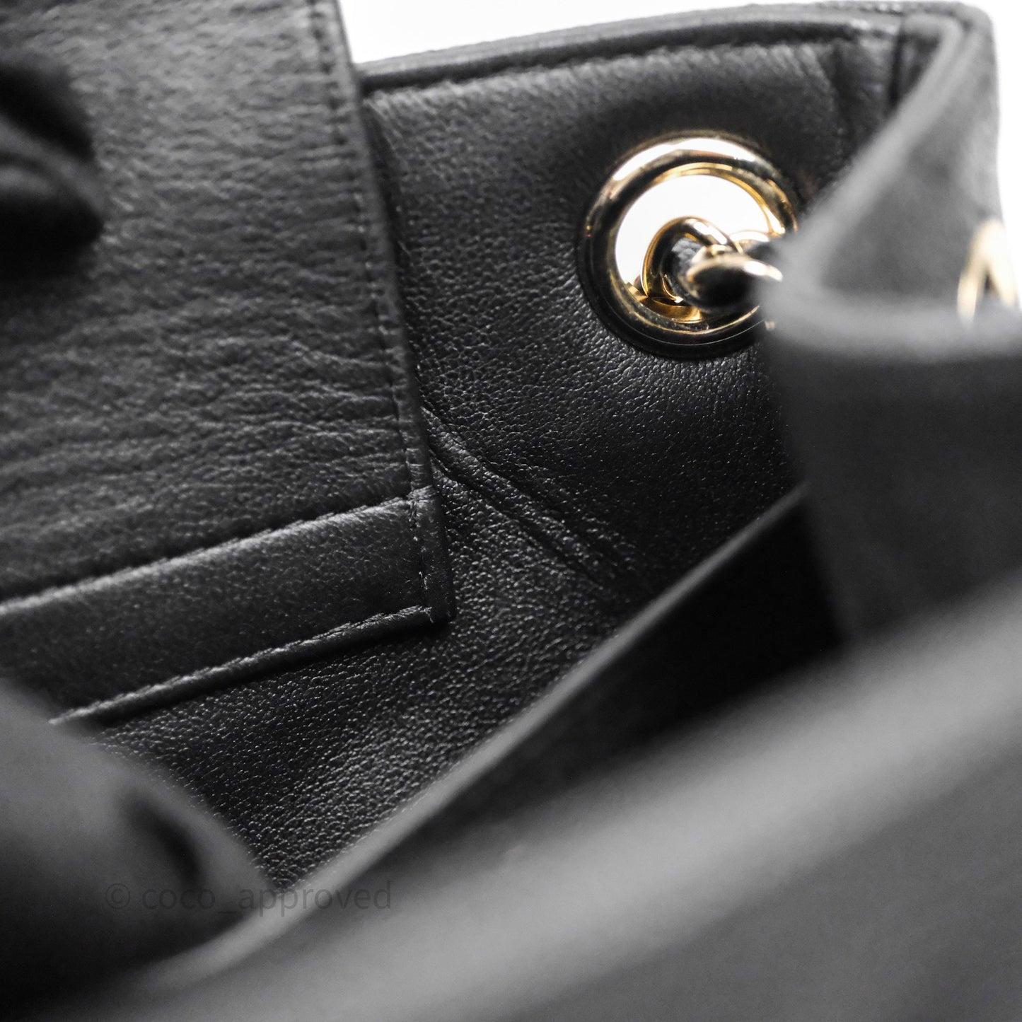 Chanel Mini Bucket Tote Black Caviar Gold Hardware 22S