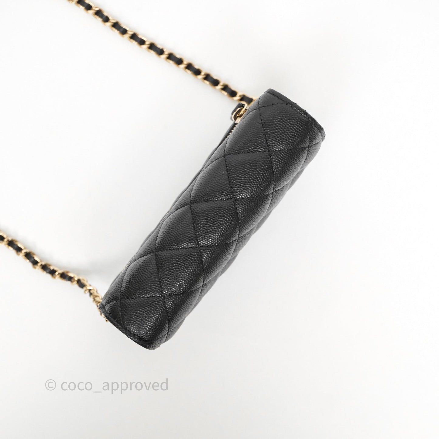 Chanel Quilted Mini Wallet on Chain WOC Black Caviar Gold Hardware