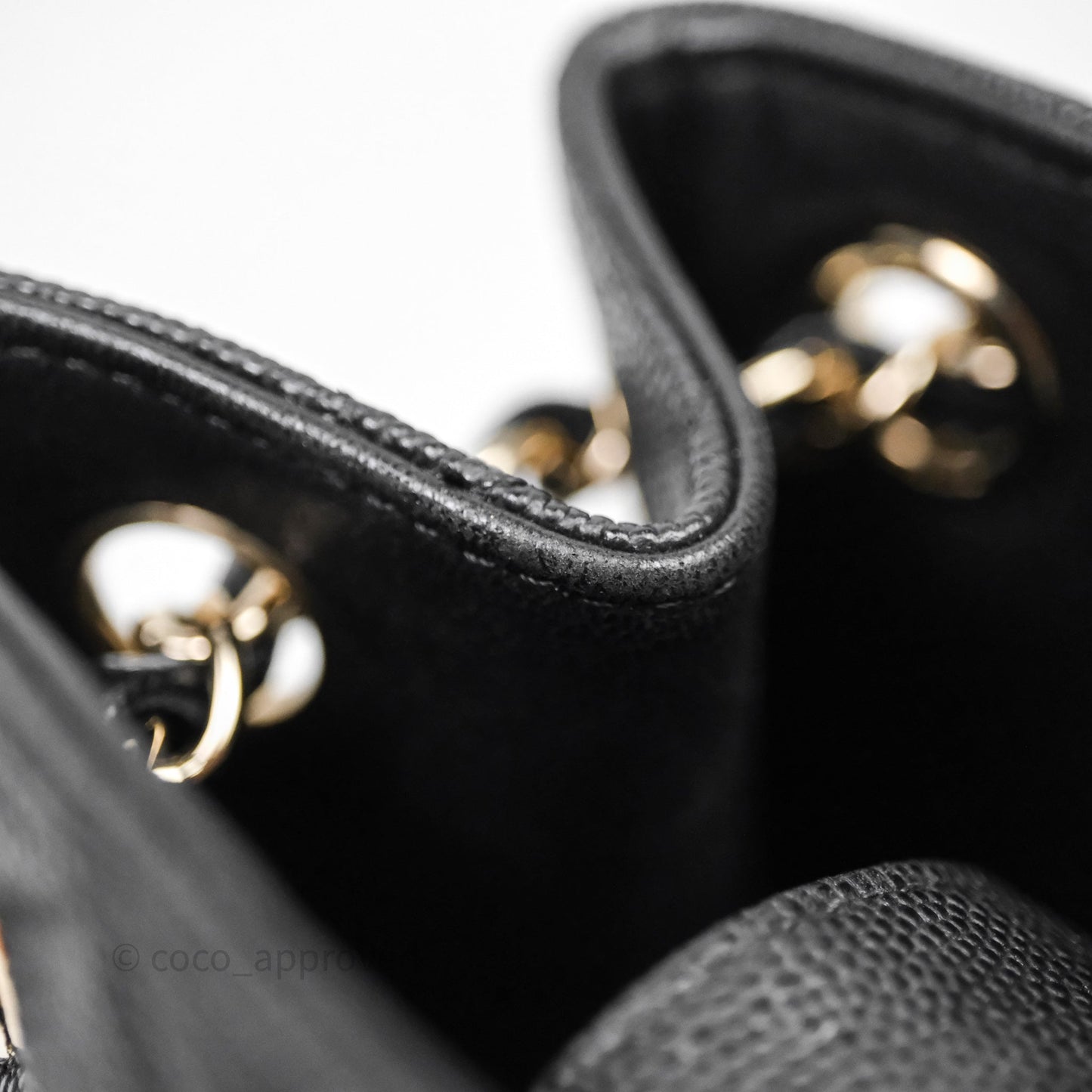 Chanel Mini Bucket Tote Black Caviar Gold Hardware 22S