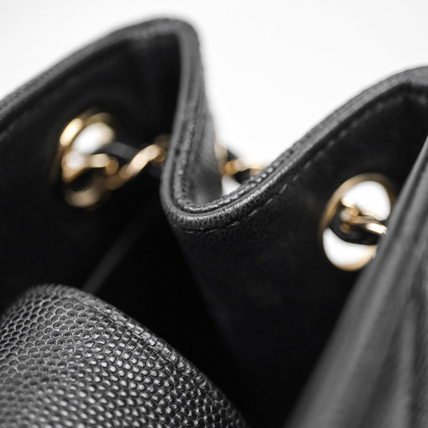 Chanel Mini Bucket Tote Black Caviar Gold Hardware 22S