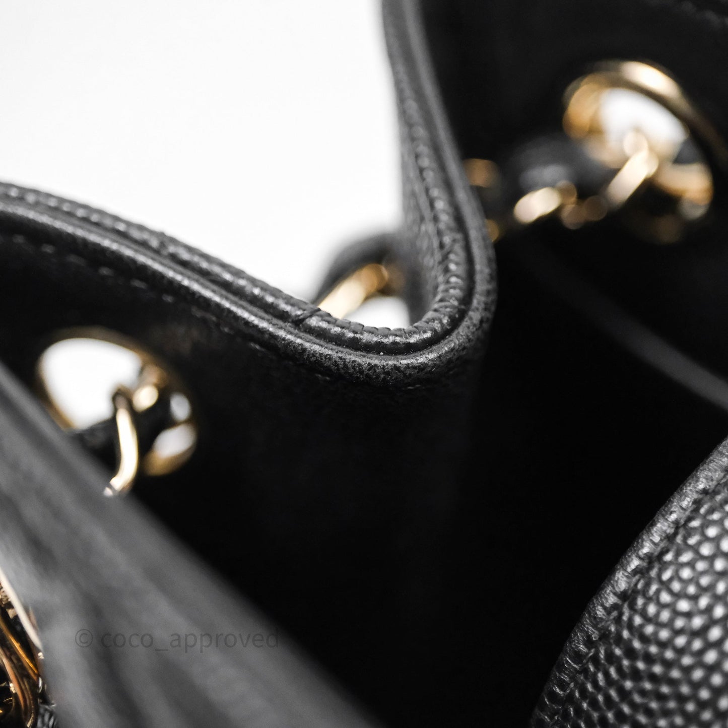 Chanel Mini Bucket Tote Black Caviar Gold Hardware 22S