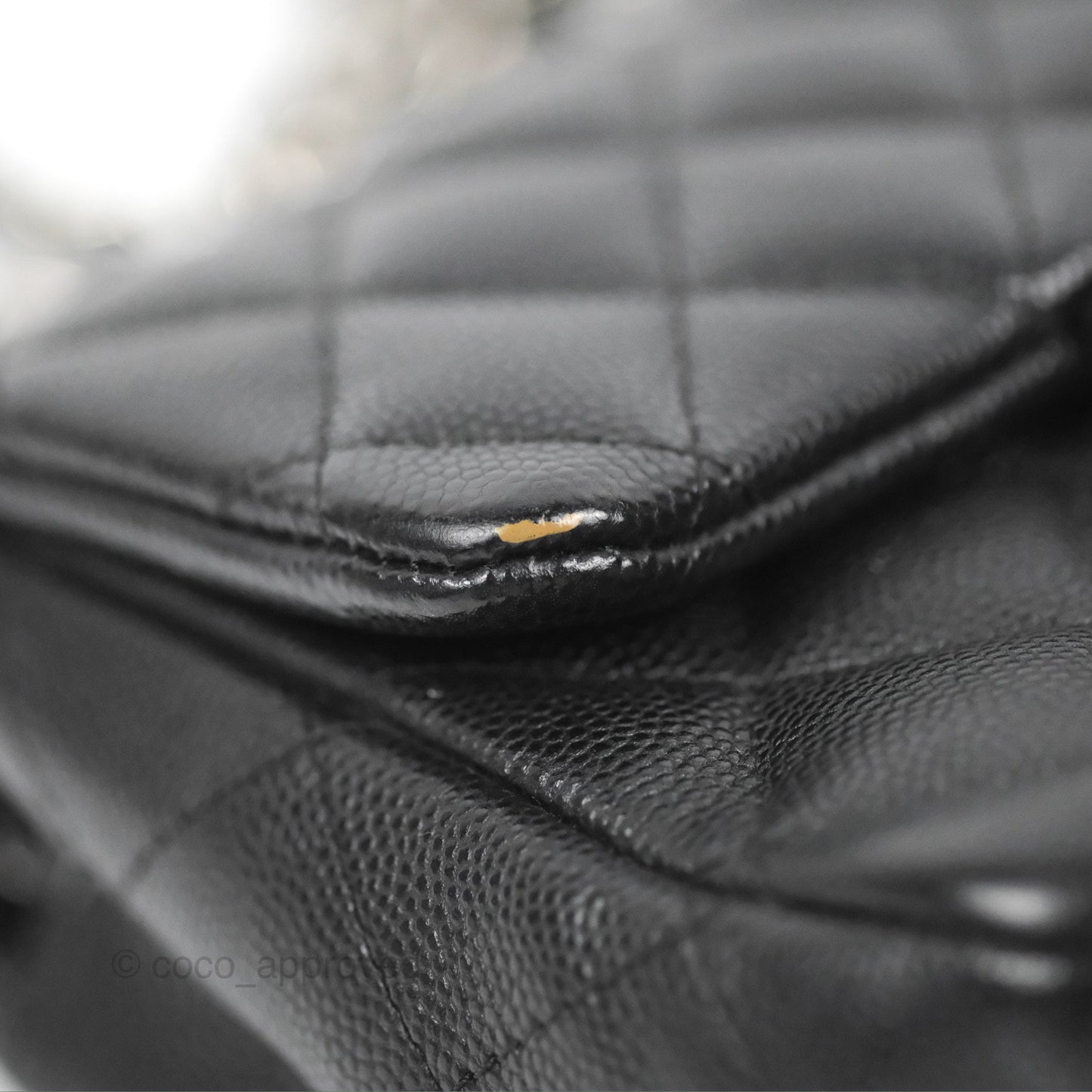 Chanel Quilted Mini Square Flap Black Caviar Silver Hardware
